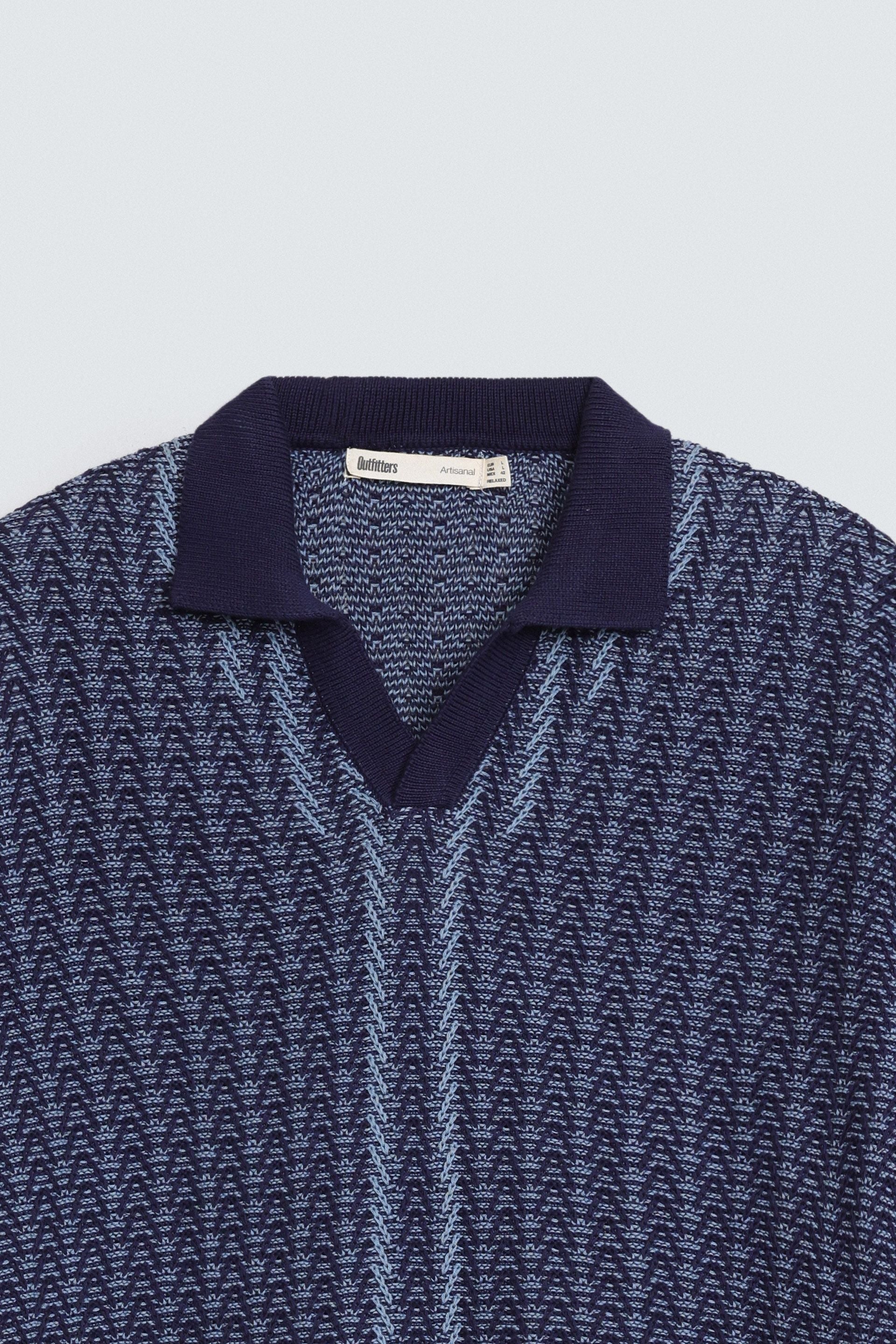 Contrast Knit Polo Shirt