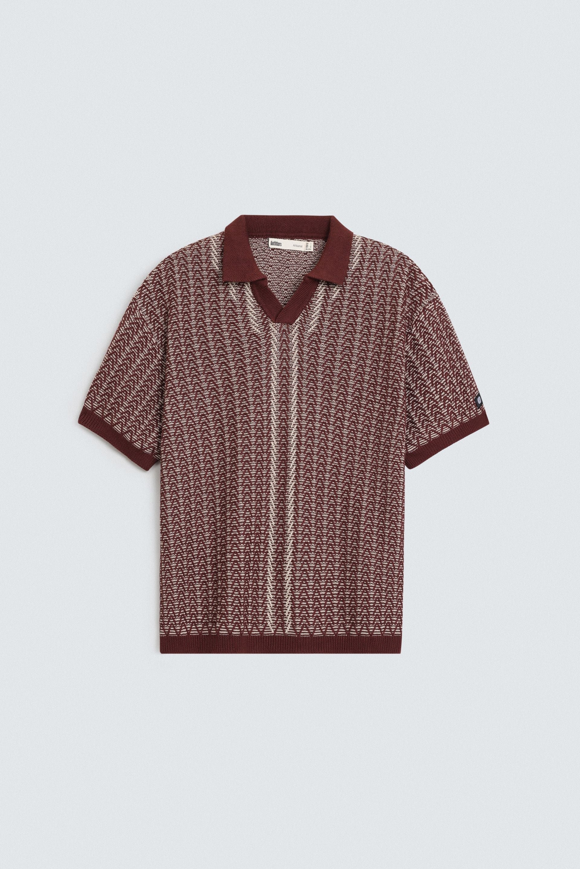 Contrast Knit Polo Shirt
