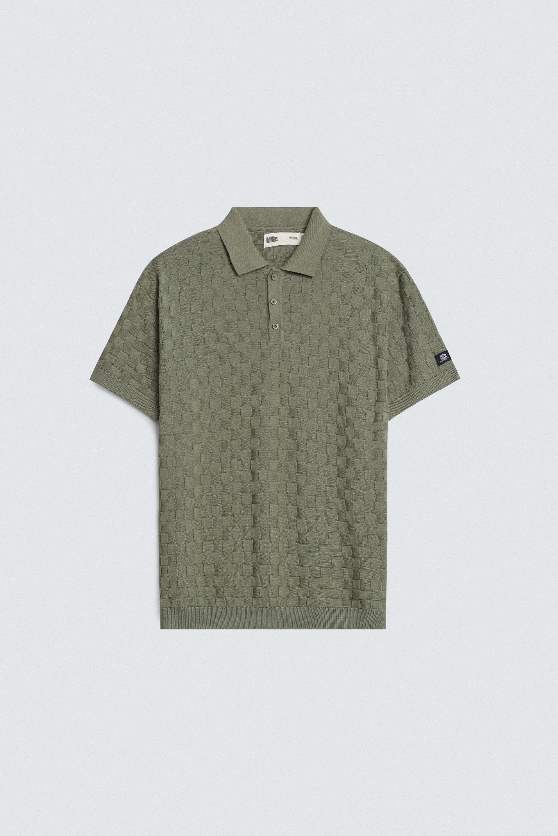 Textured Knit Polo Shirt