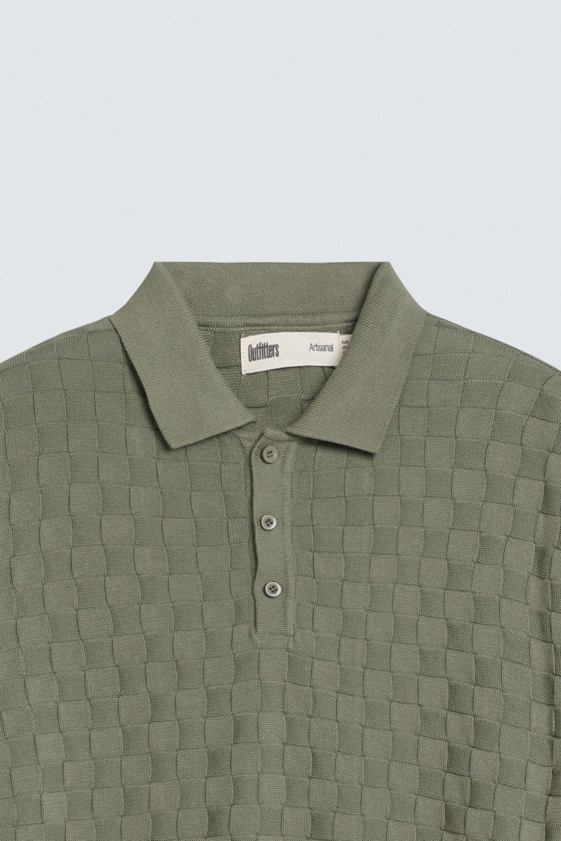 Textured Knit Polo Shirt