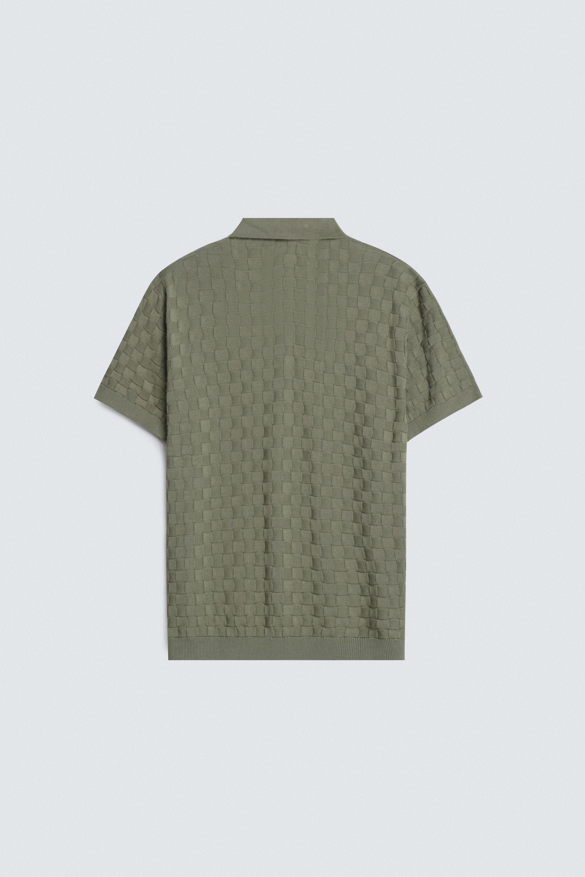 Textured Knit Polo Shirt
