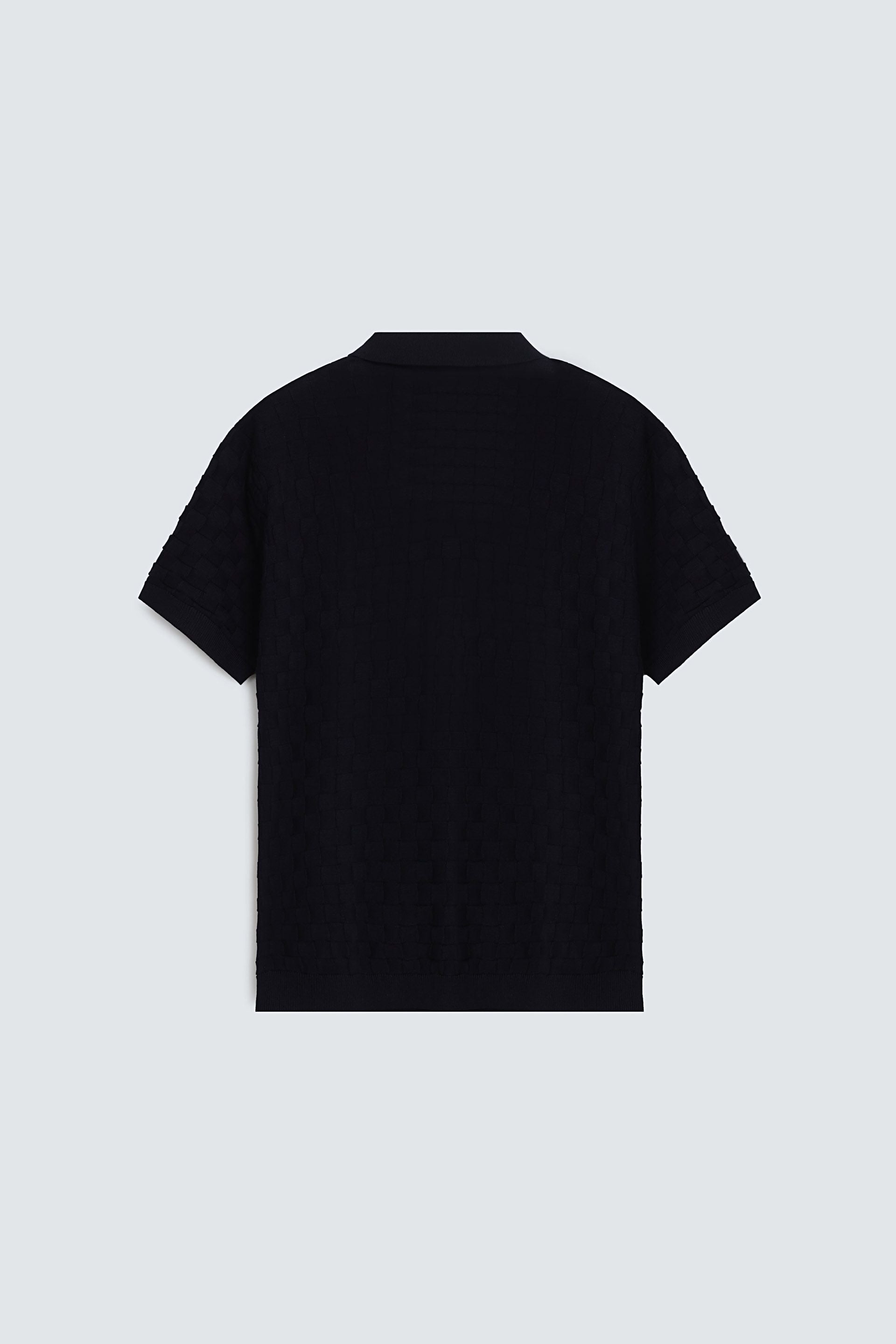 Textured Knit Polo Shirt