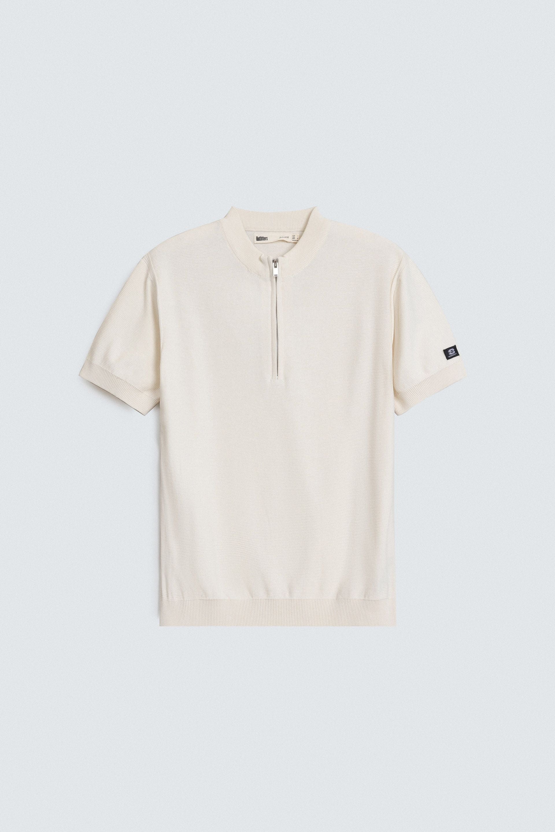 Quarter Zip-Up Polo Shirt