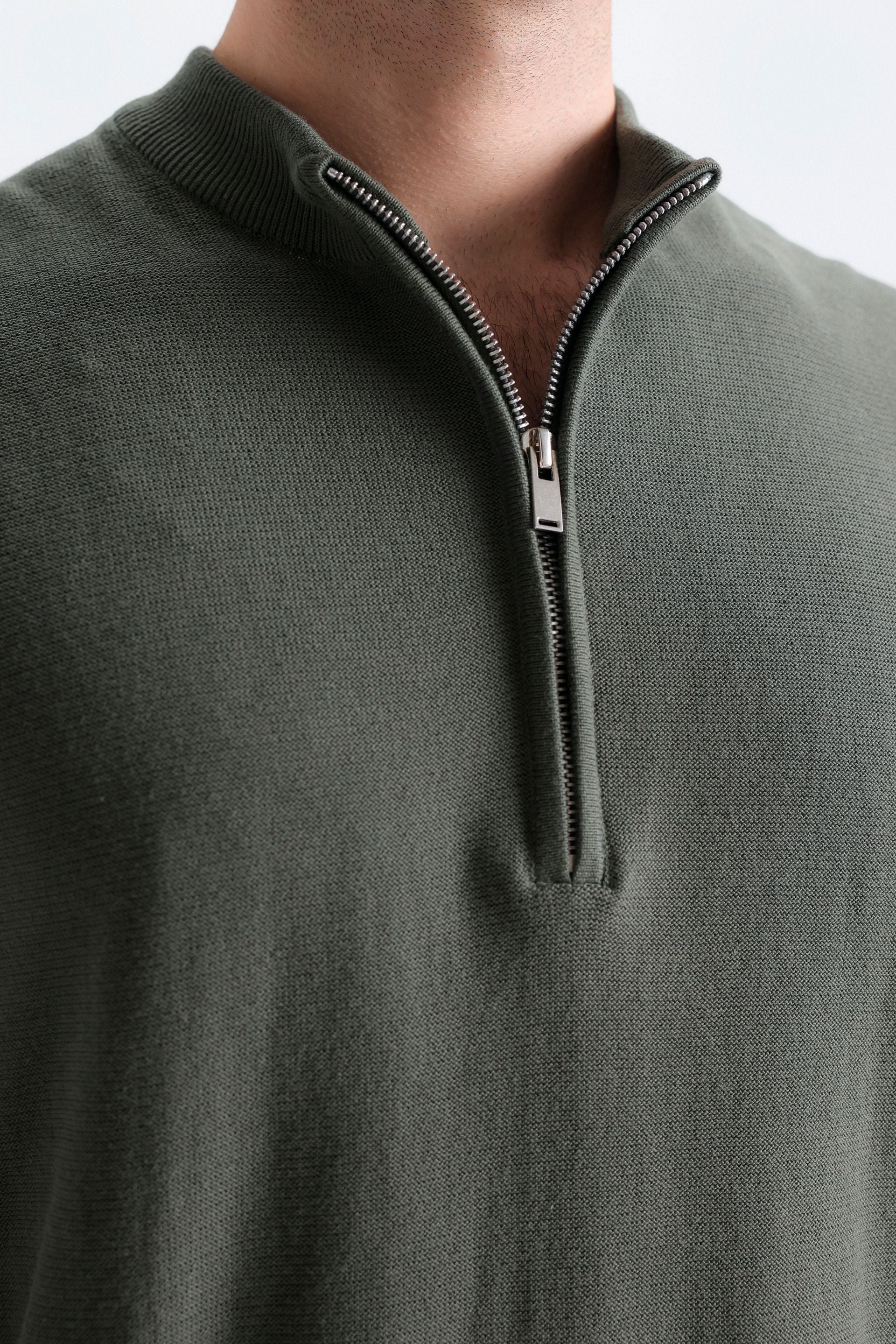 Quarter Zip-Up Polo Shirt