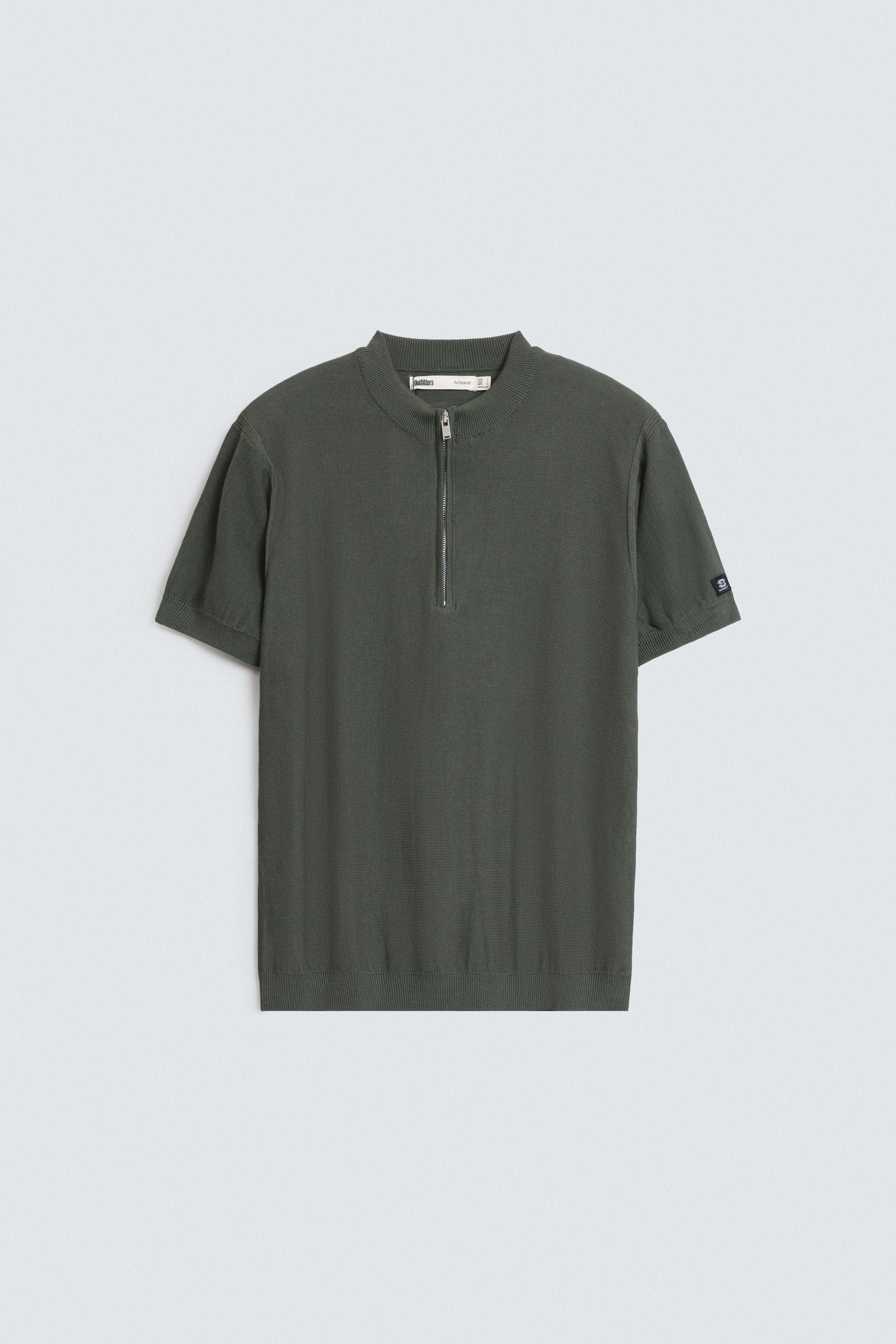 Quarter Zip-Up Polo Shirt
