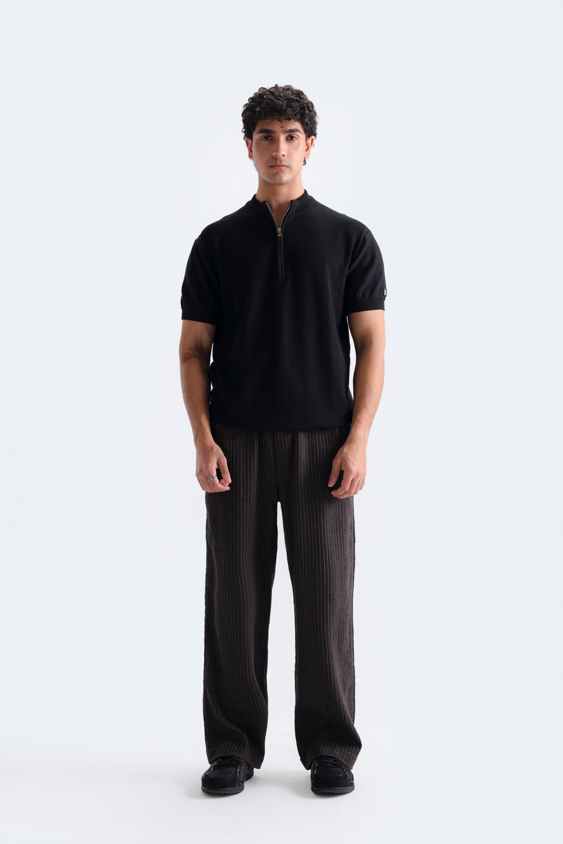 Quarter Zip-Up Polo Shirt