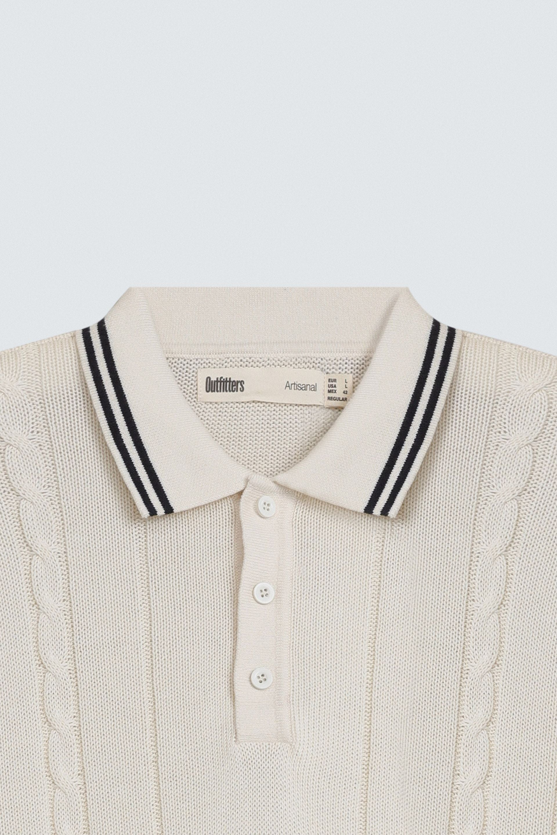 Cable Knit Polo Shirt