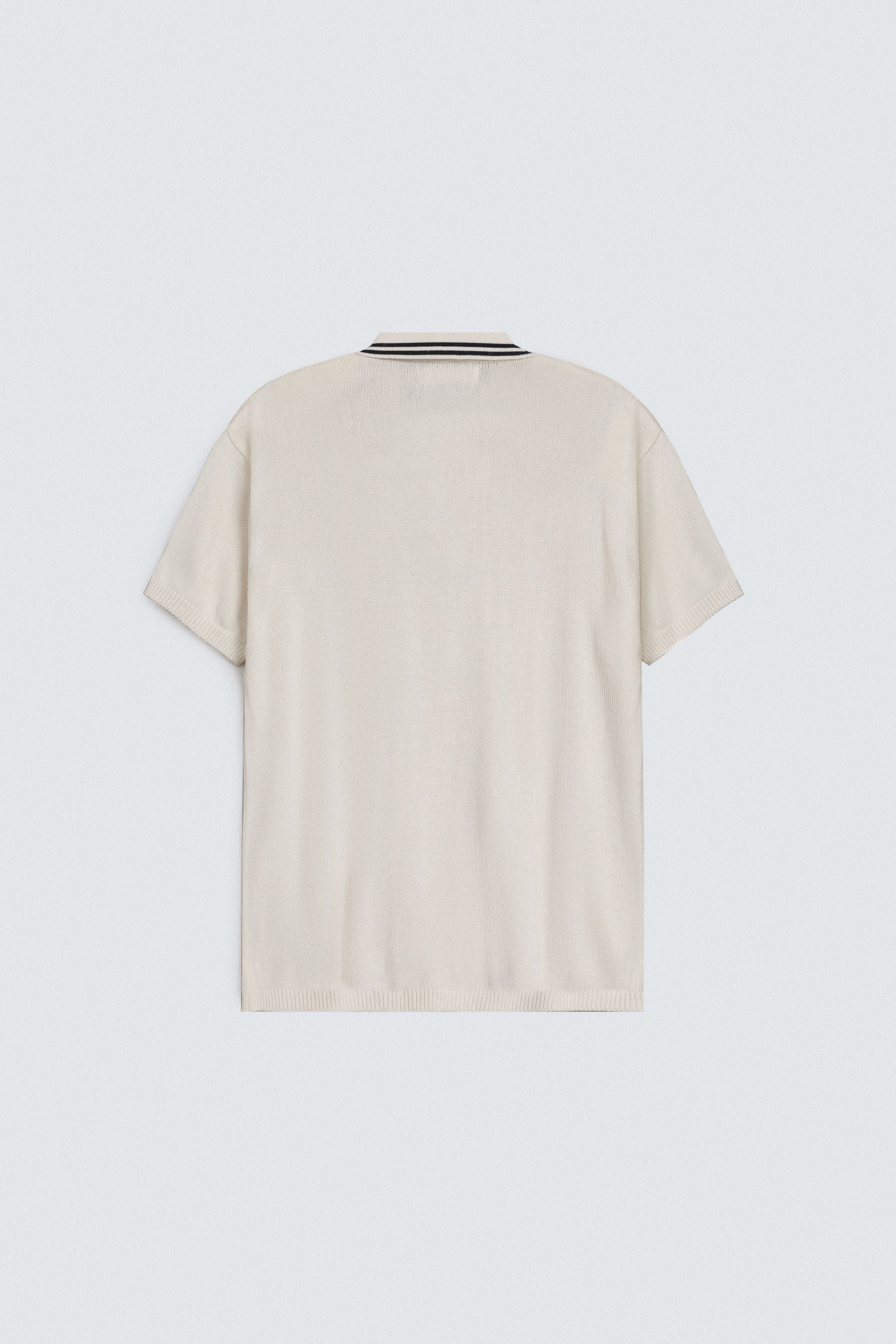 Cable Knit Polo Shirt
