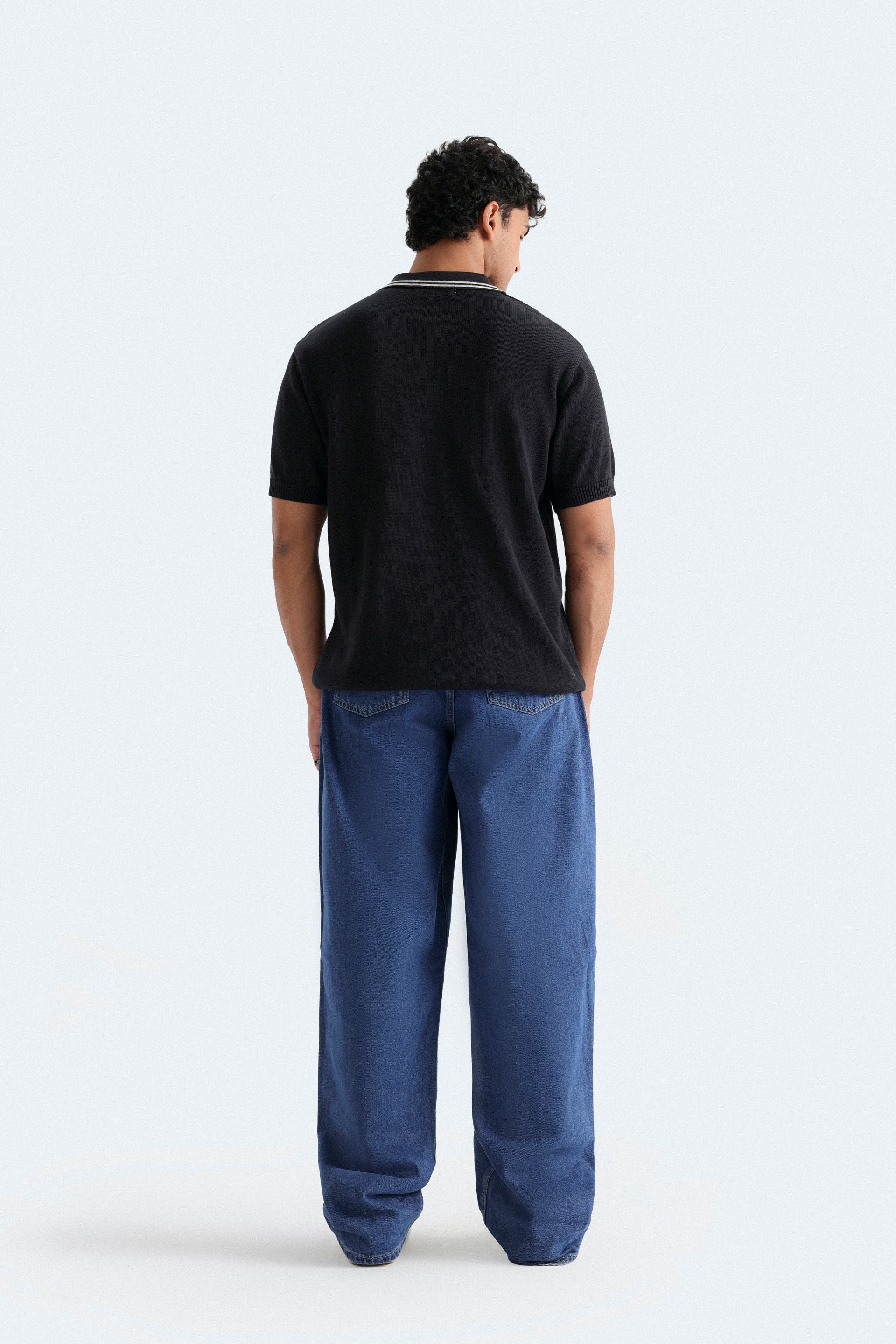Cable Knit Polo Shirt