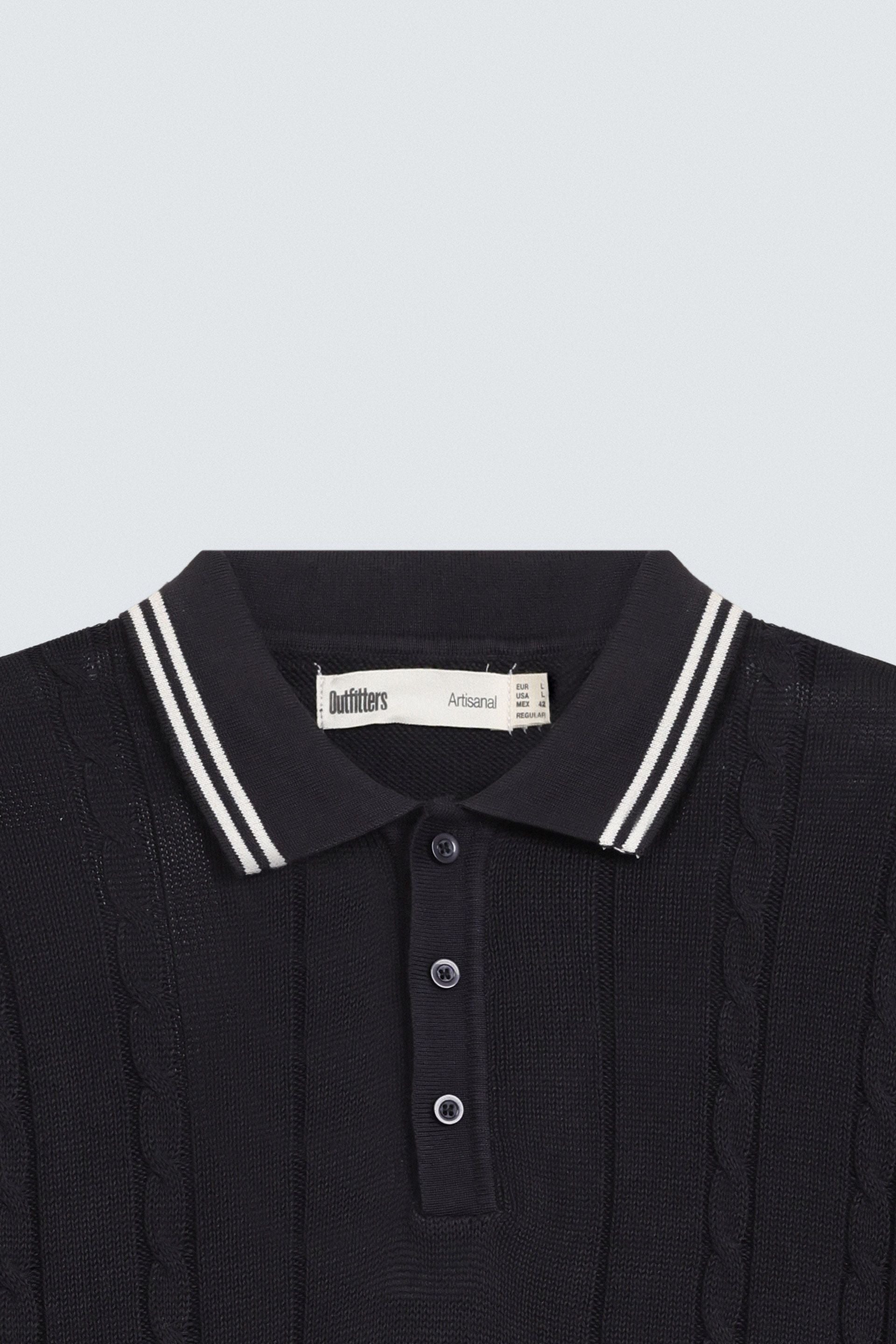 Cable Knit Polo Shirt