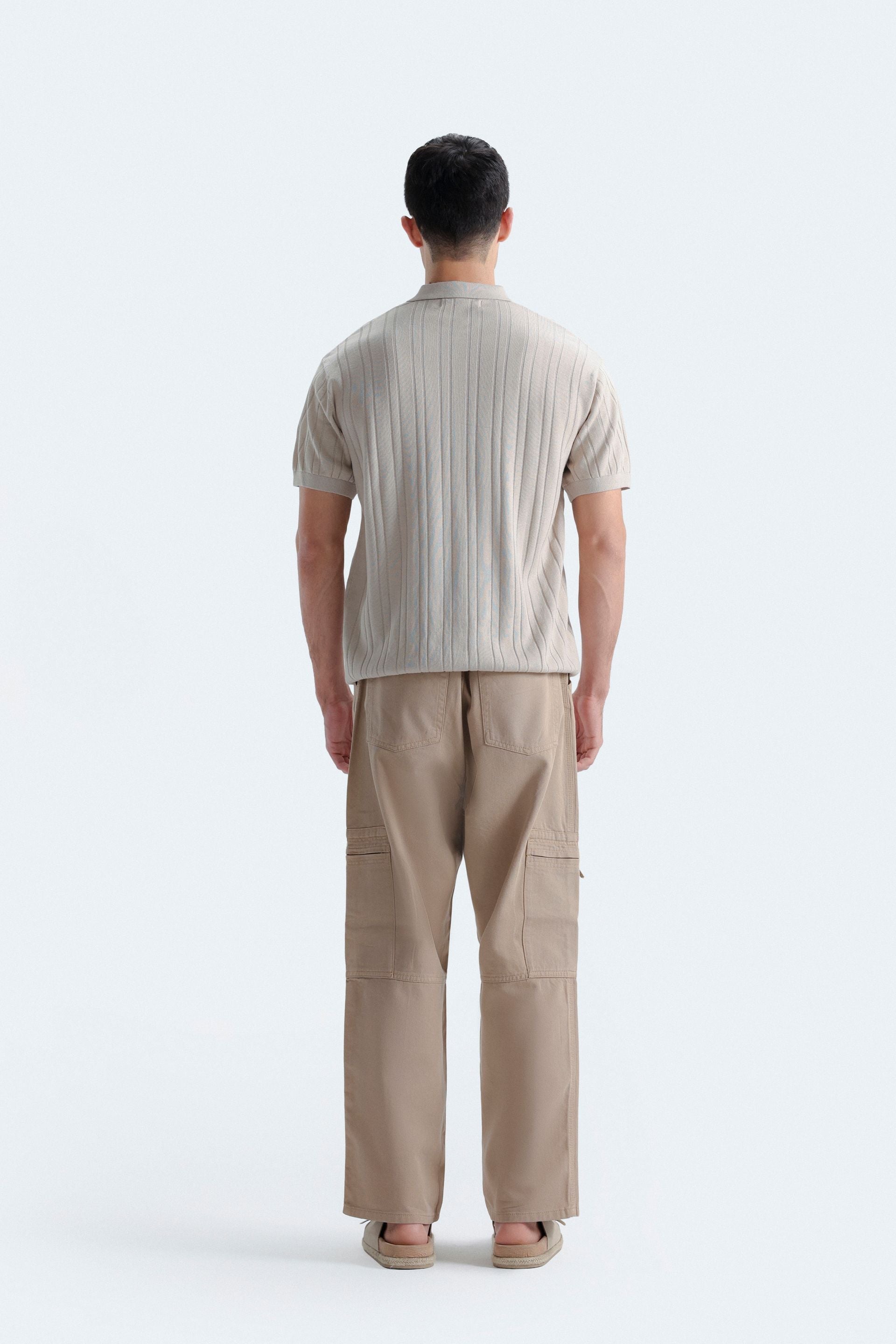 Striped Polo Shirt With Label Patch