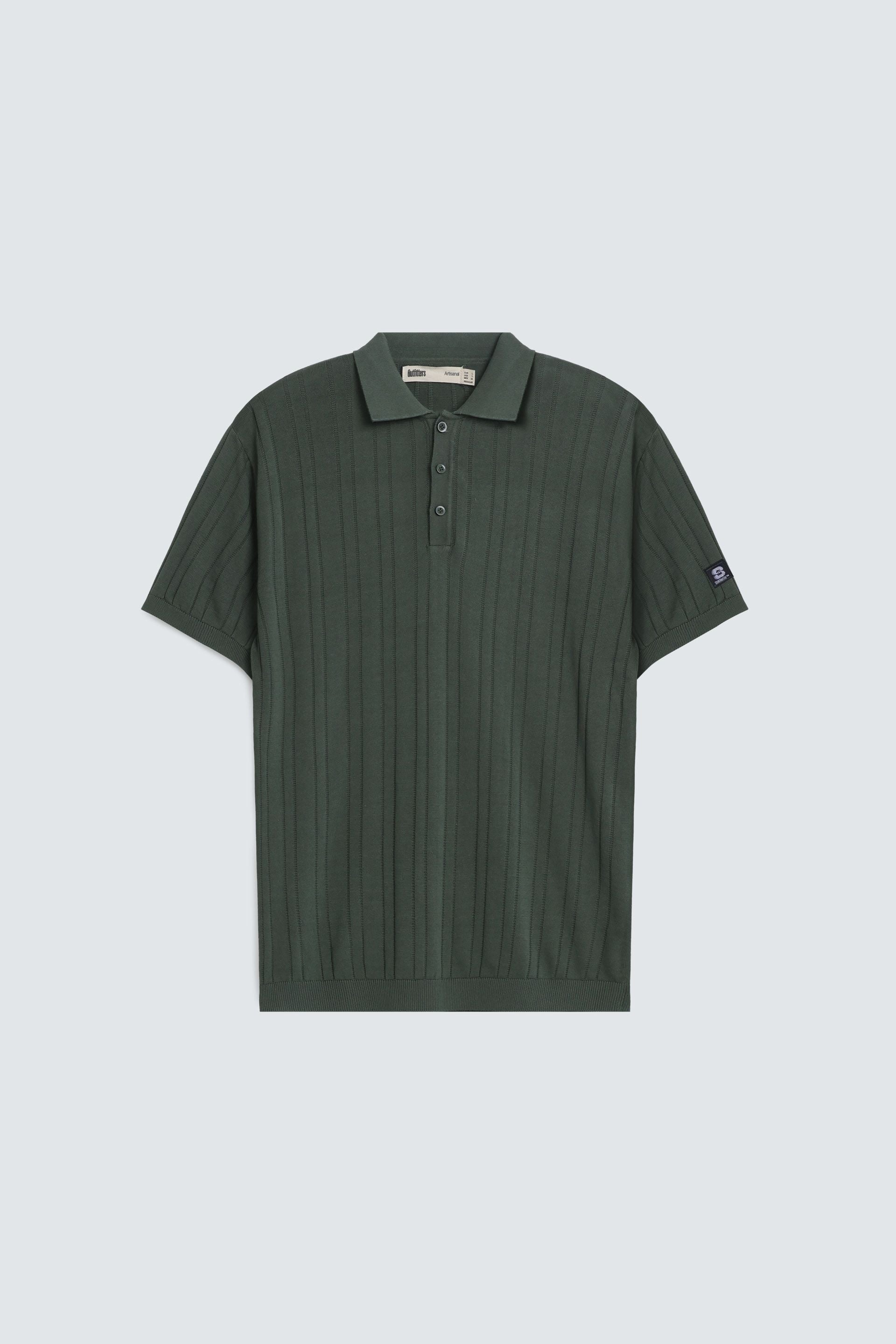 Striped Polo Shirt With Label Patch