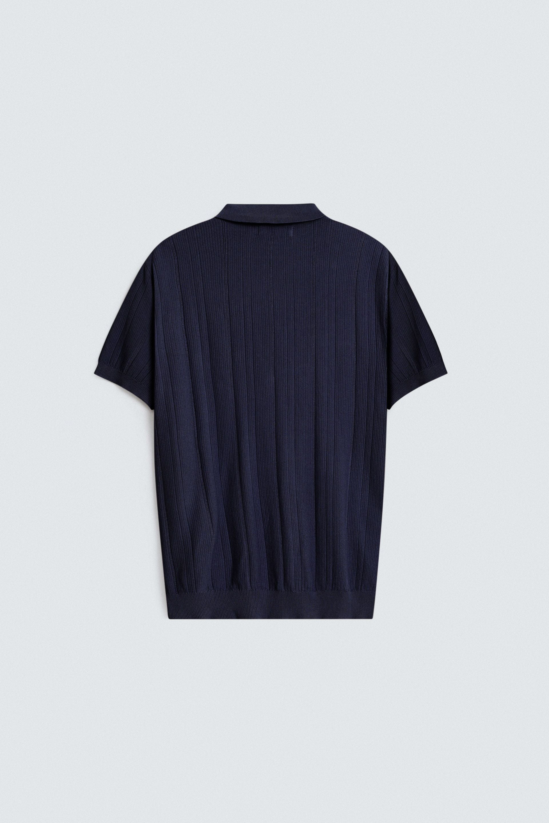 Textured Knit Polo Shirt