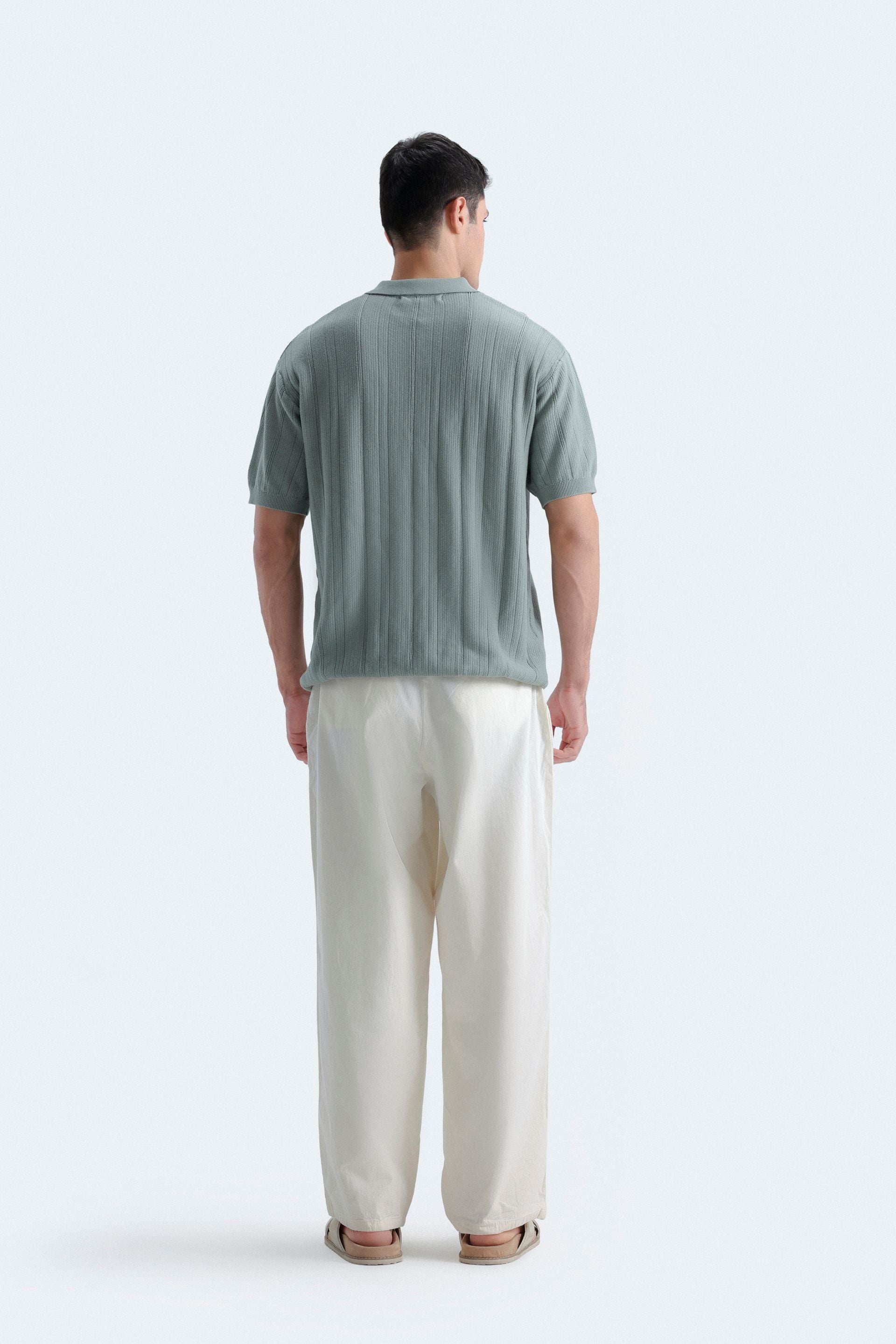 Textured Knit Polo Shirt