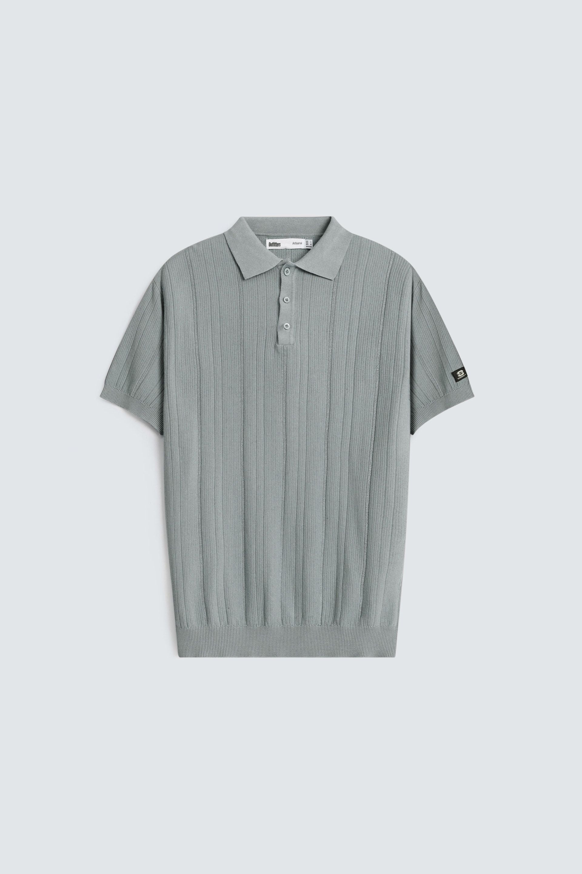 Textured Knit Polo Shirt