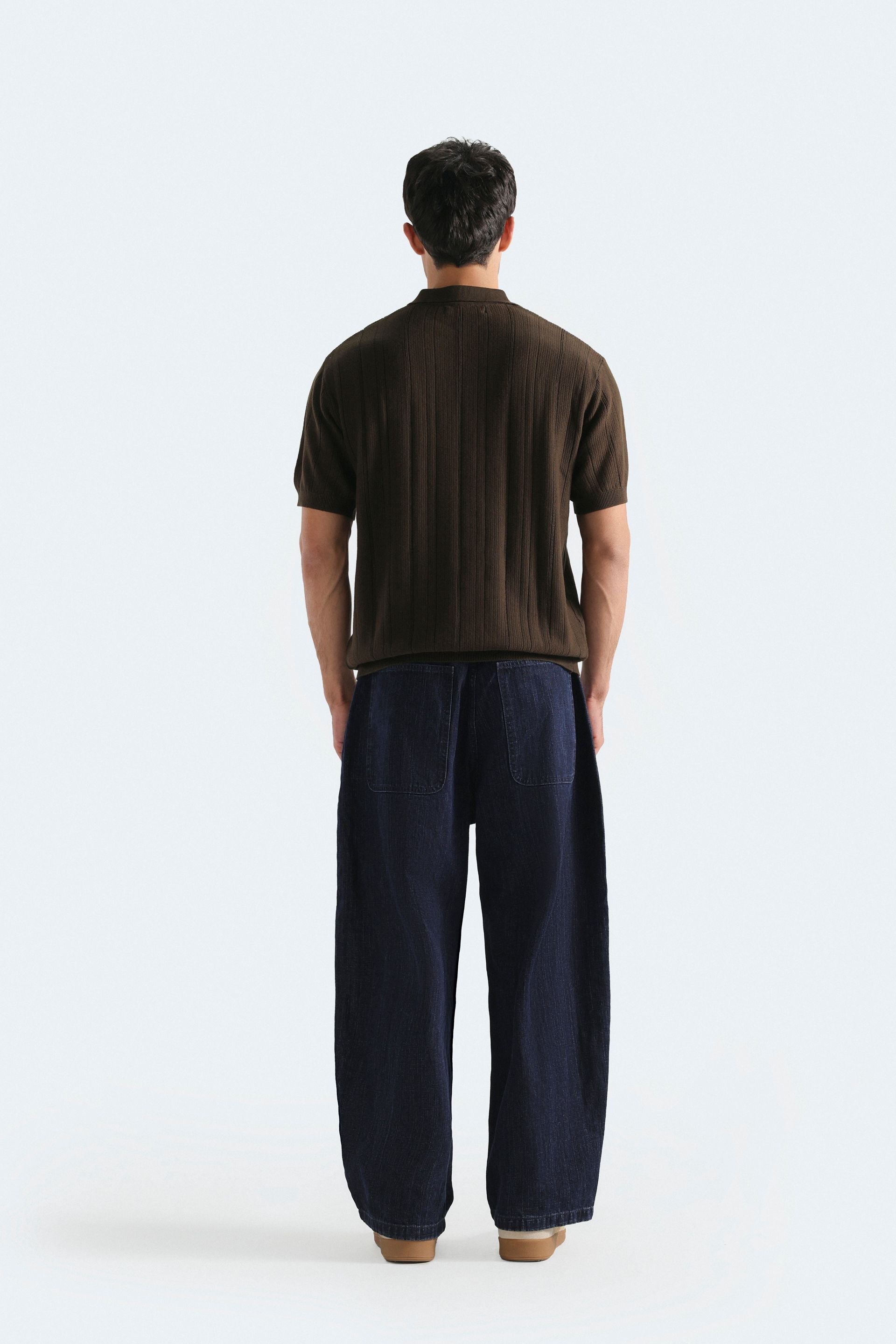 Textured Knit Polo Shirt