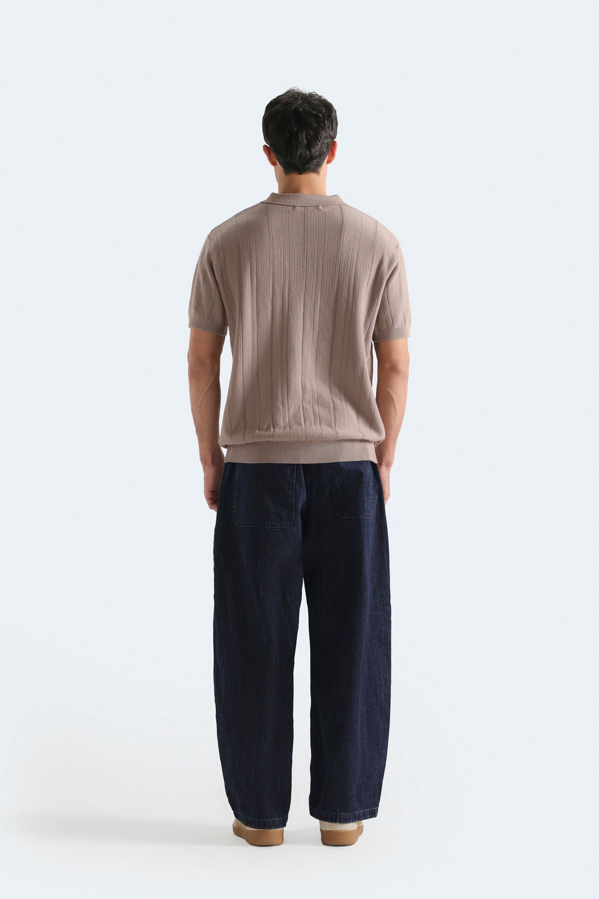 Textured Knit Polo Shirt