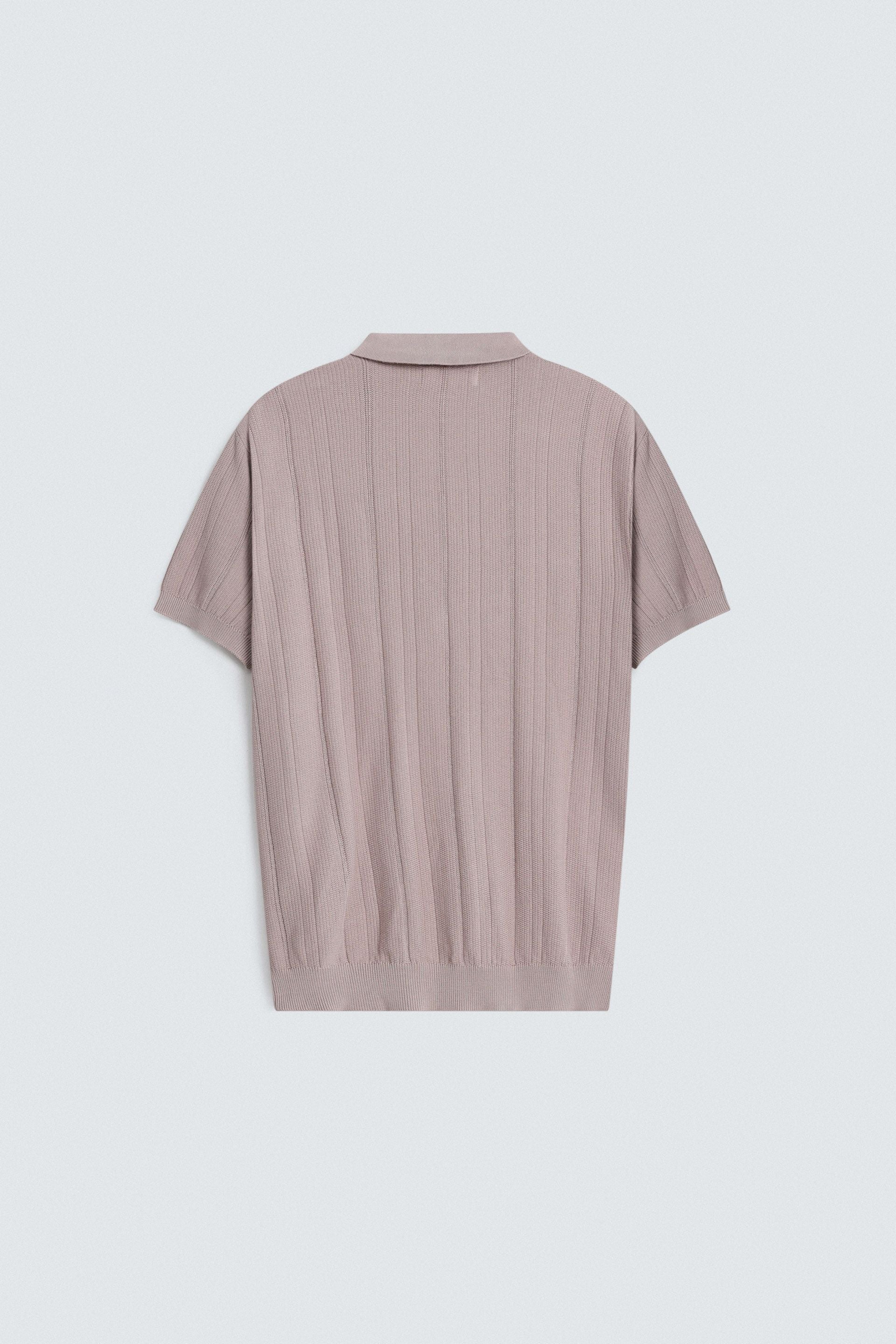 Textured Knit Polo Shirt
