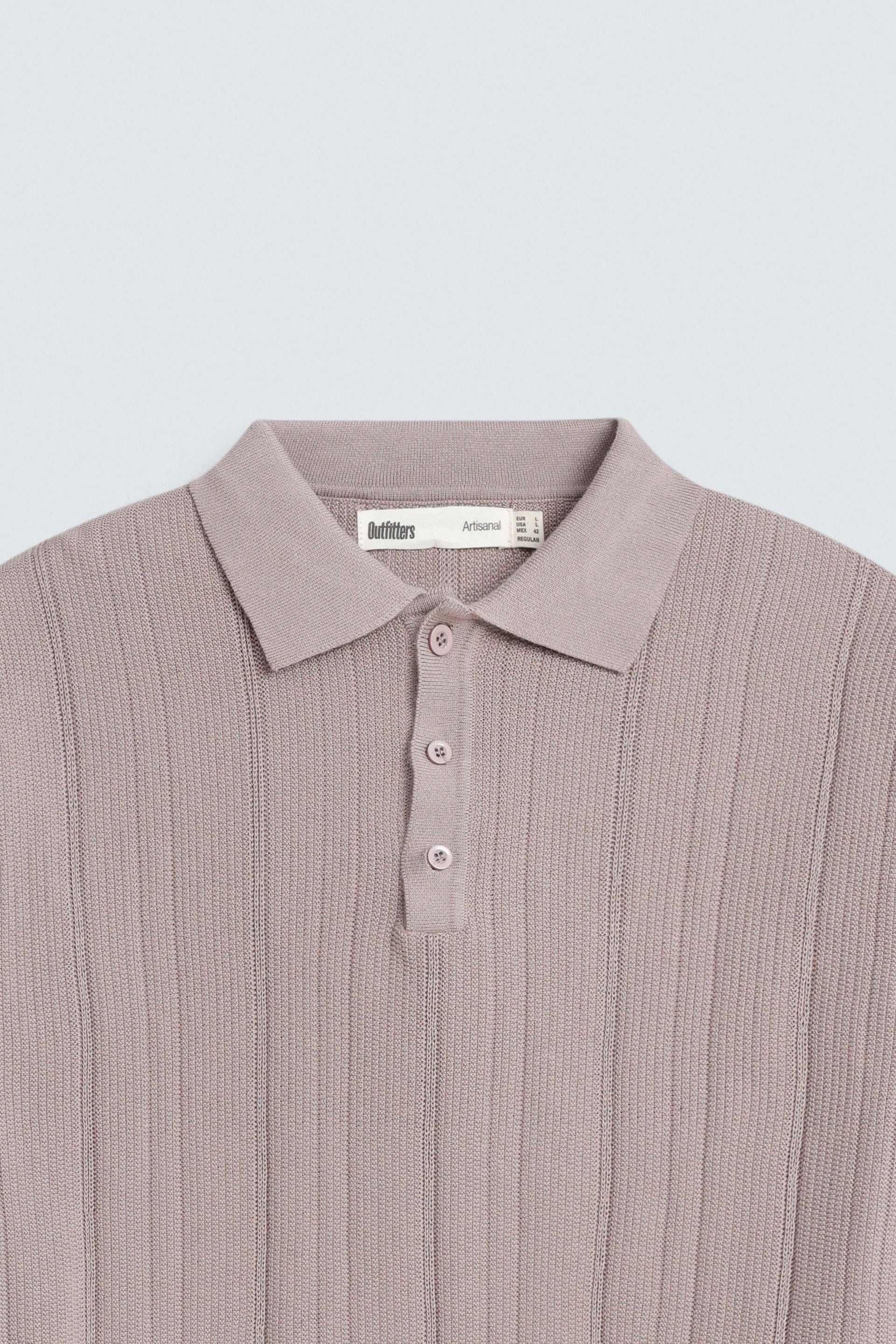 Textured Knit Polo Shirt