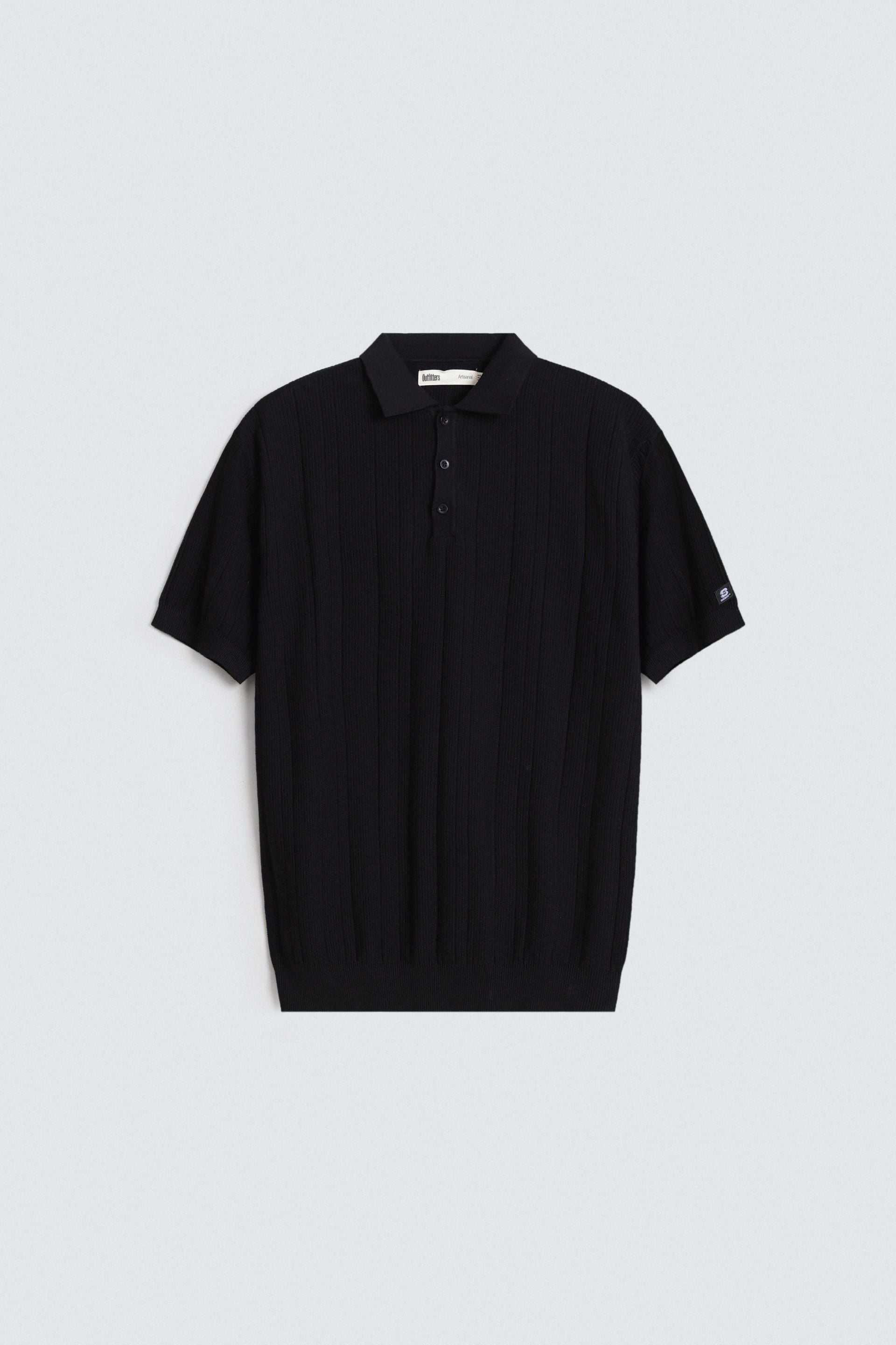 Textured Knit Polo Shirt