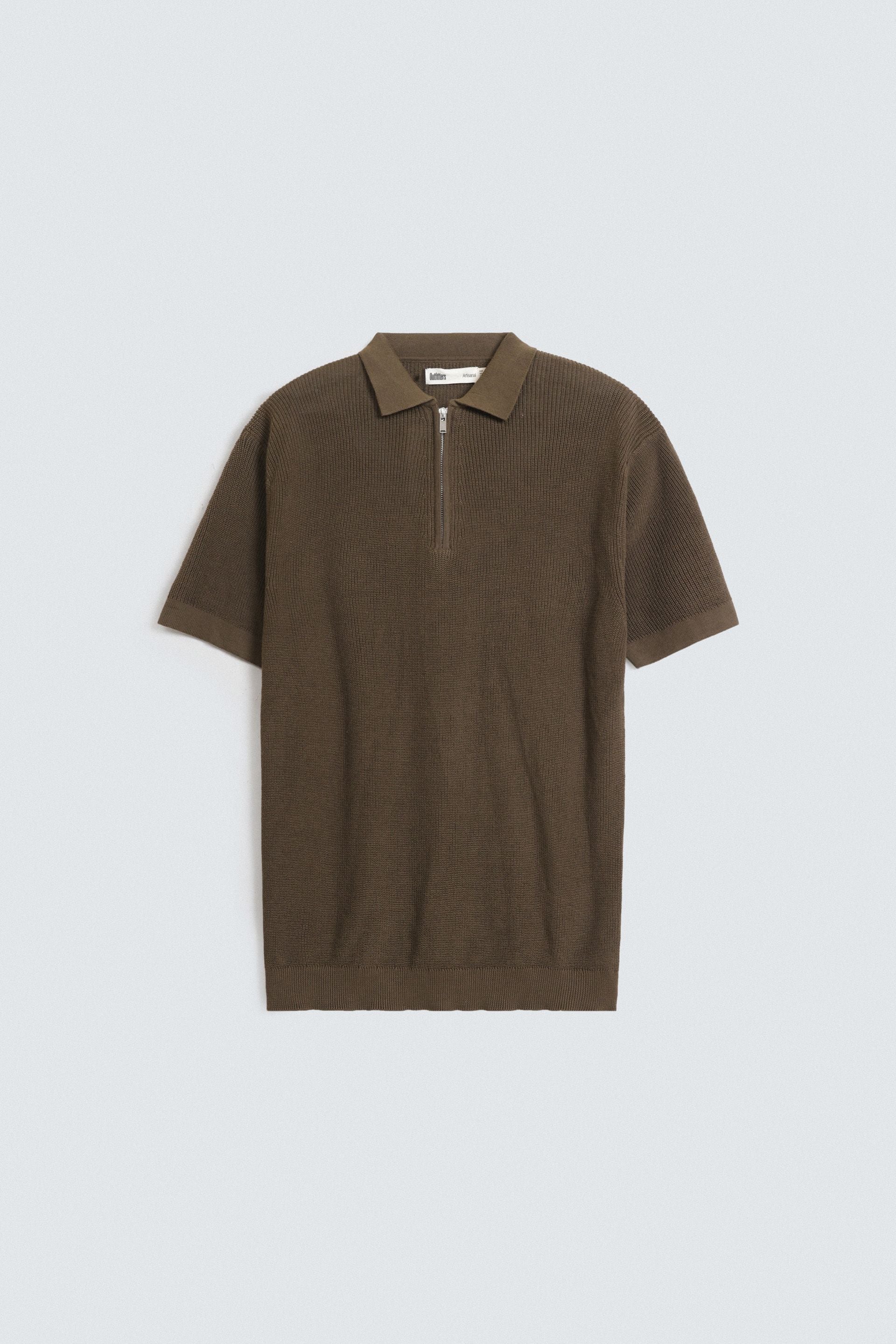 Quarter Zip-Up Polo Shirt