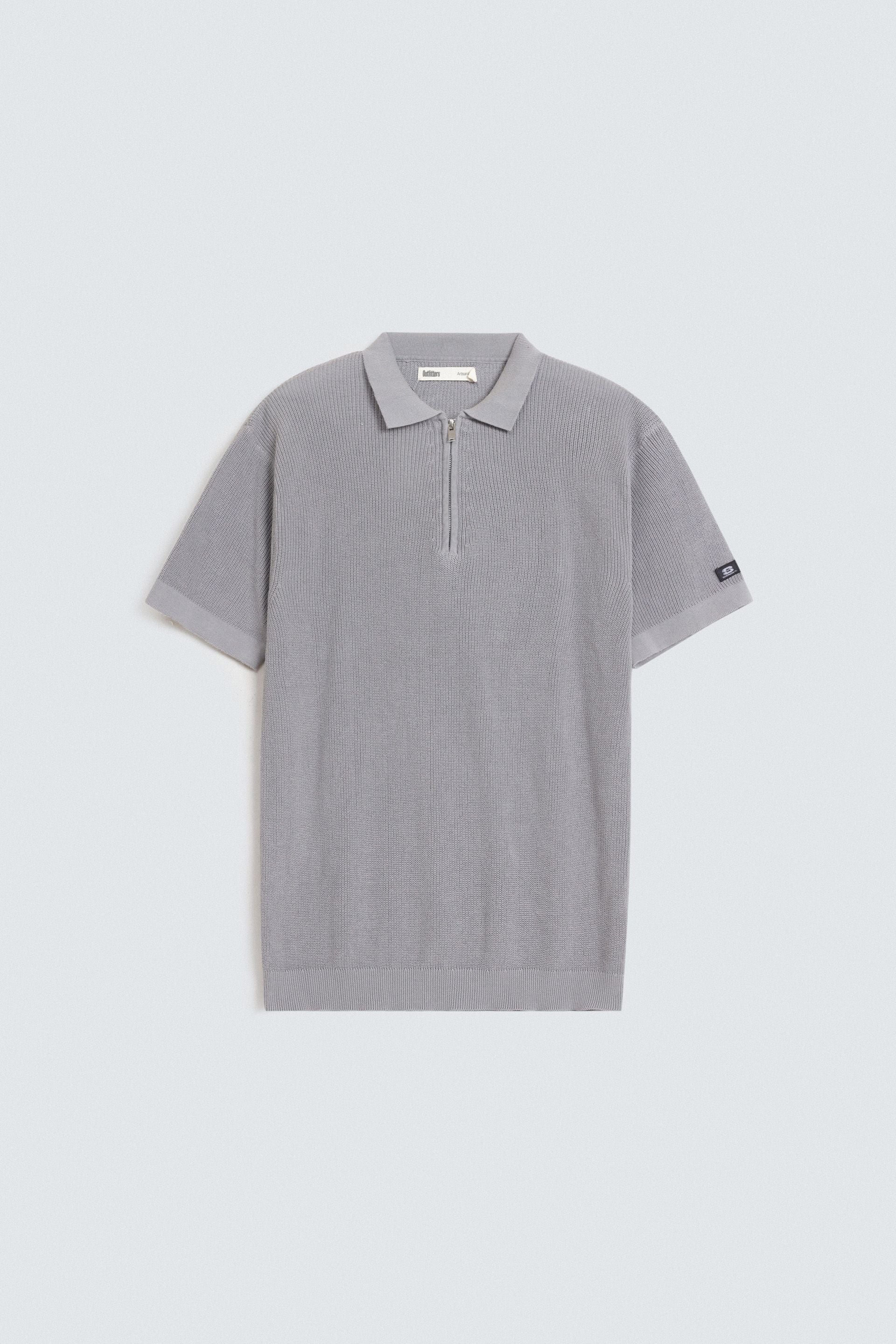 Quarter Zip-Up Polo Shirt