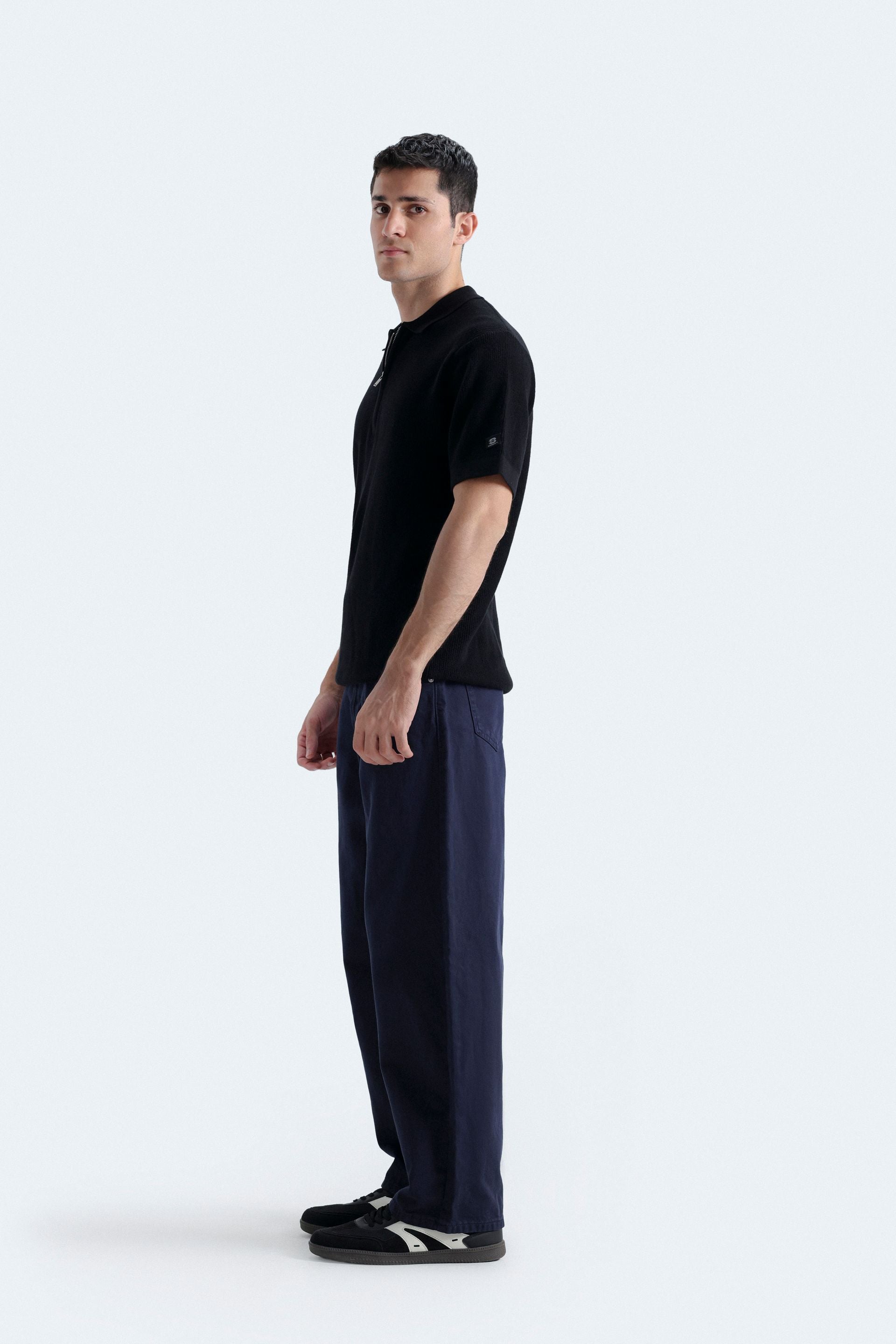 Quarter Zip-Up Polo Shirt