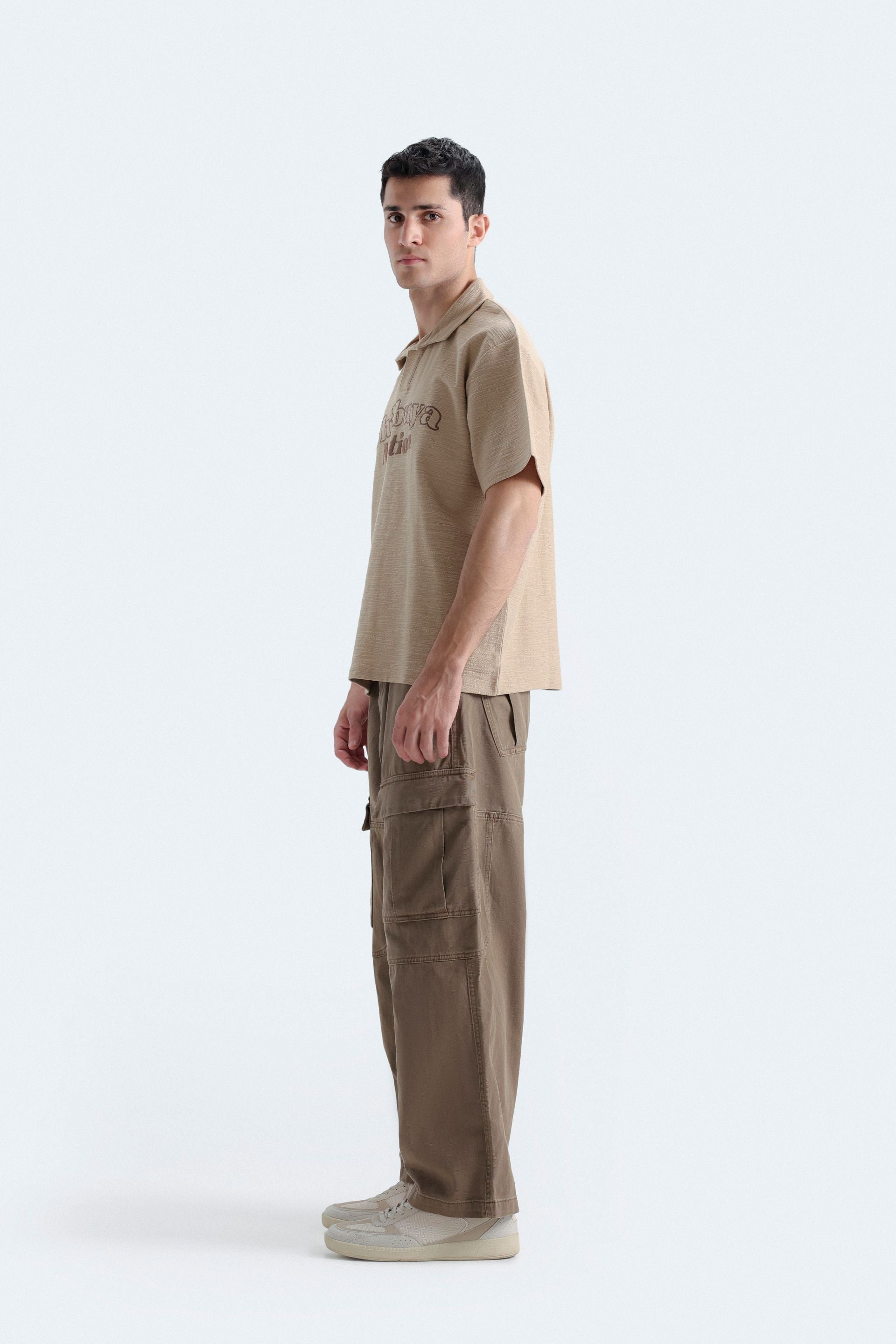 Textured Embroidered Polo Shirt