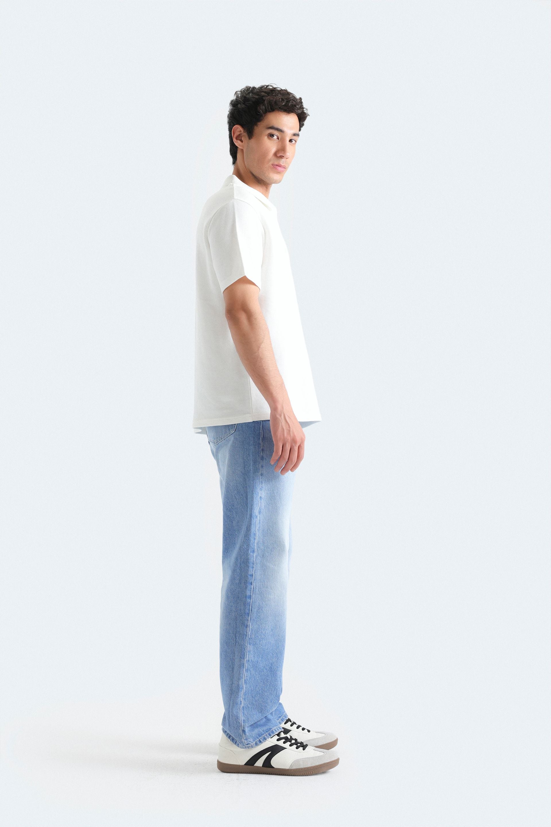 Quarter Zip-Up Polo Shirt