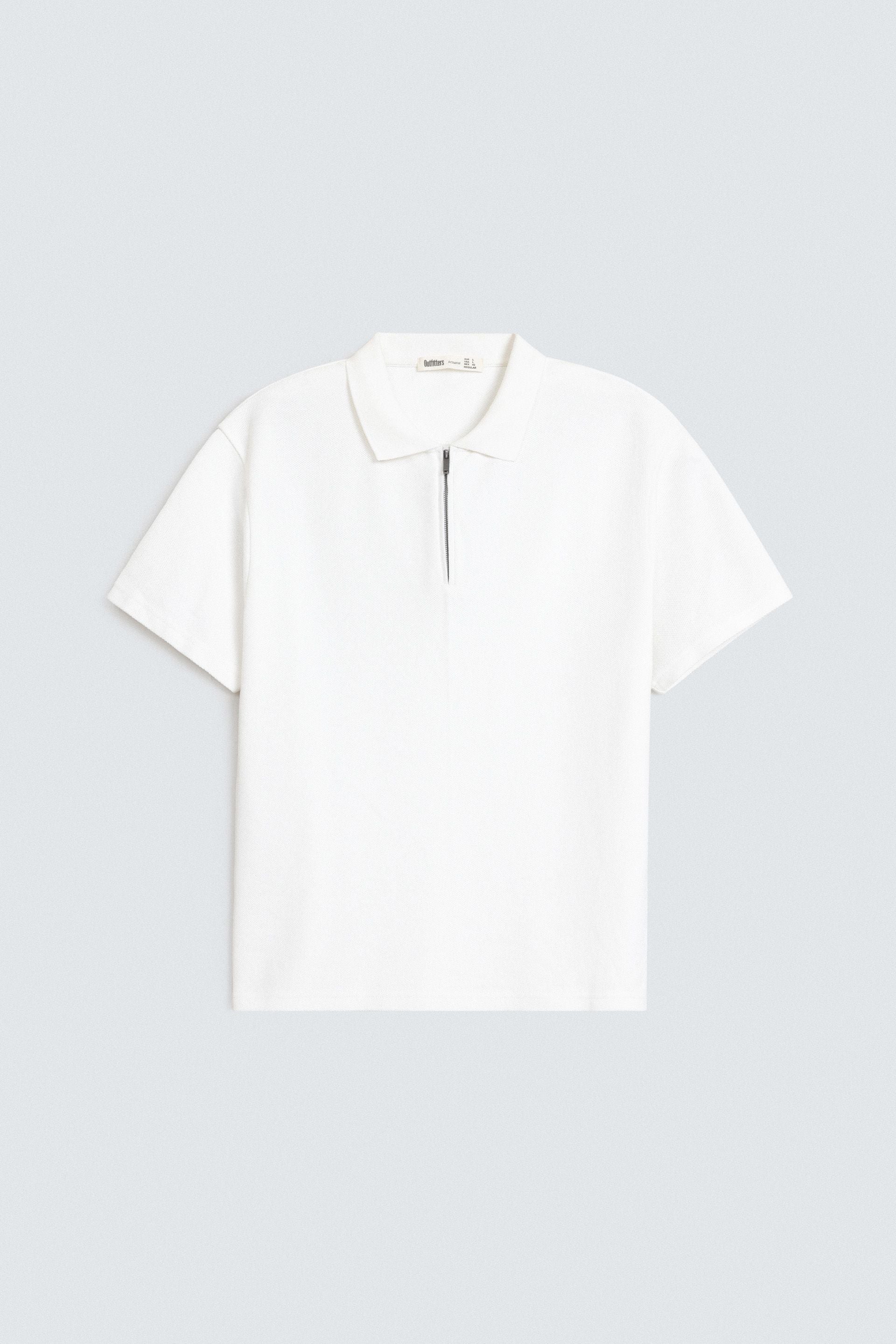 Quarter Zip-Up Polo Shirt