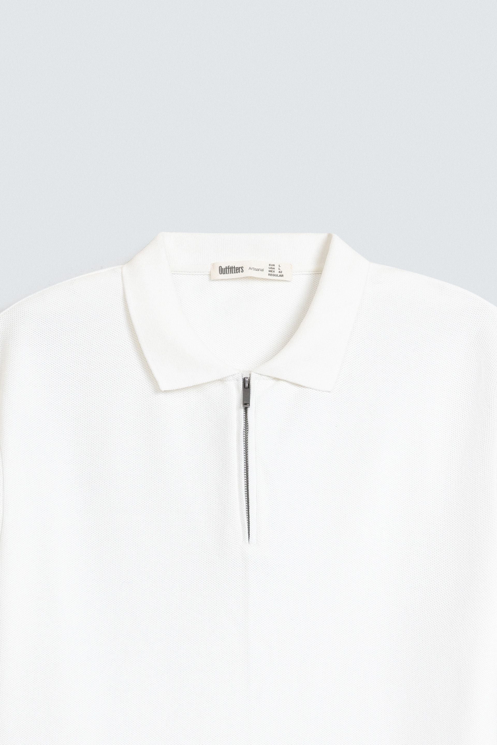 Quarter Zip-Up Polo Shirt