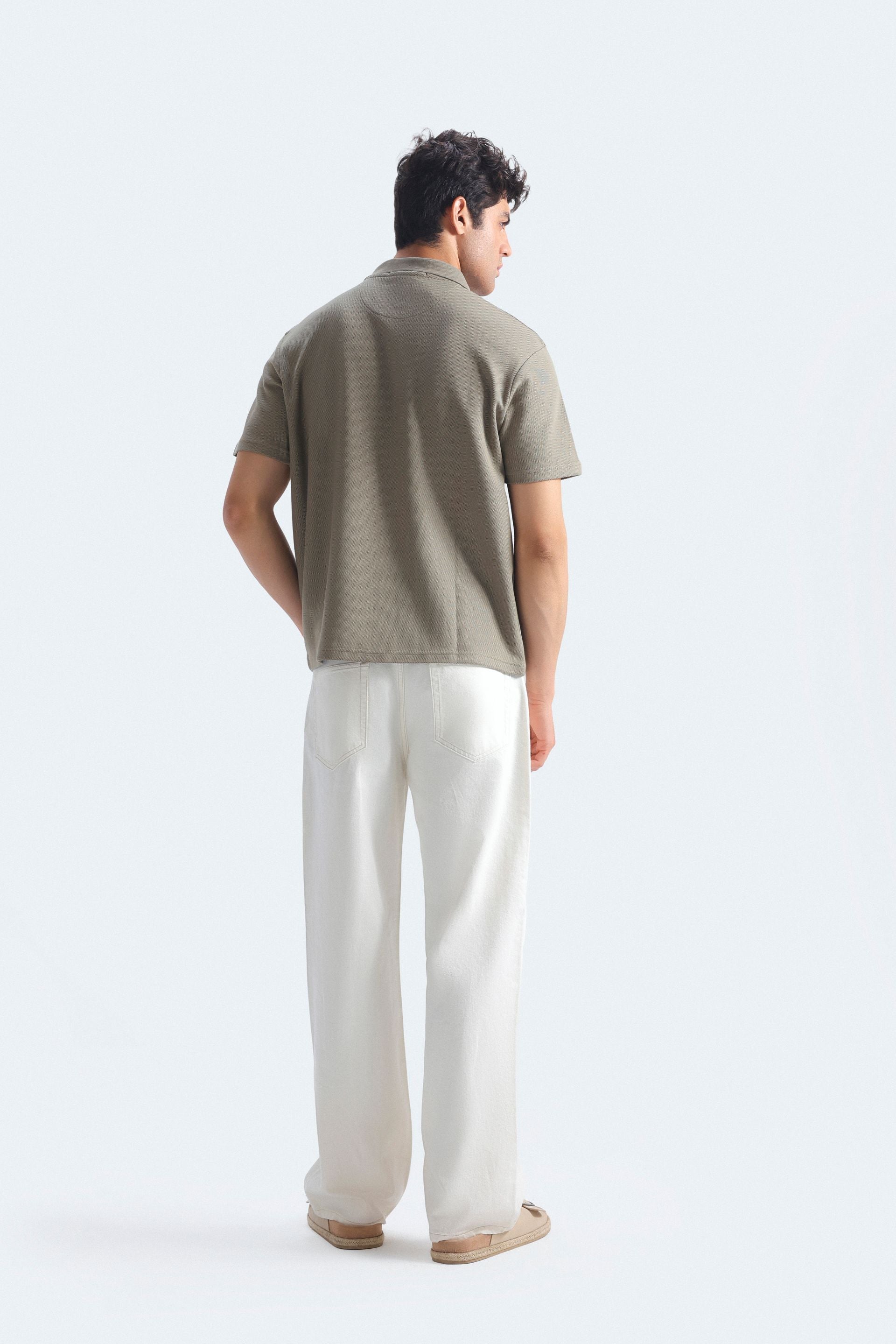 Quarter Zip-Up Polo Shirt
