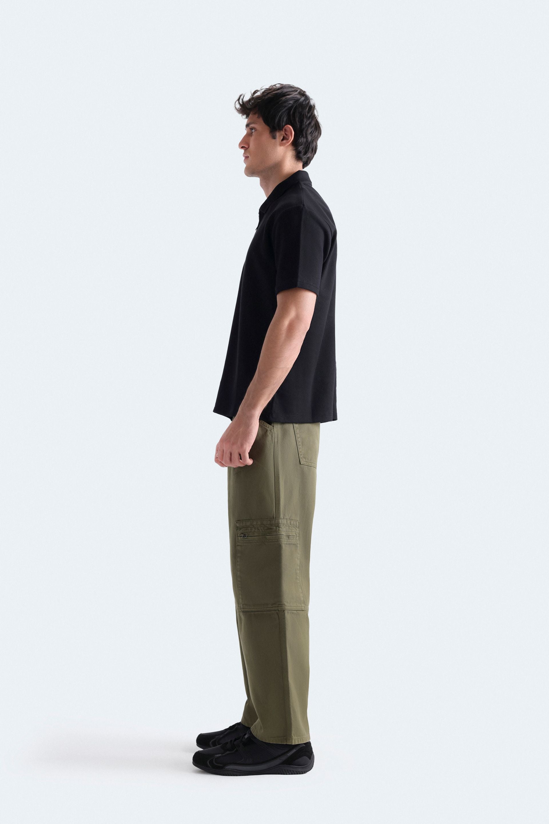Quarter Zip-Up Polo Shirt