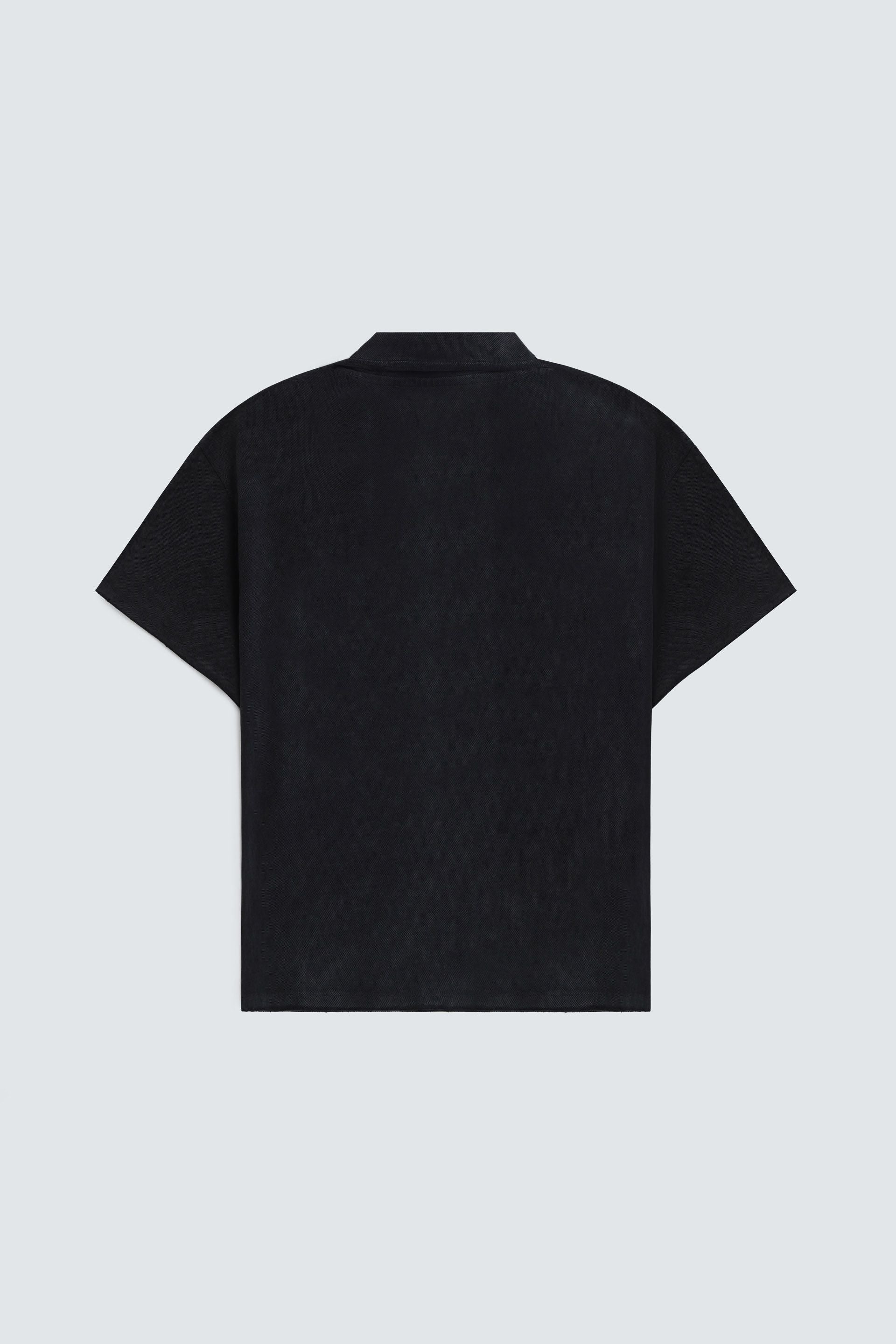 Washed Out Slogan Print Polo Shirt