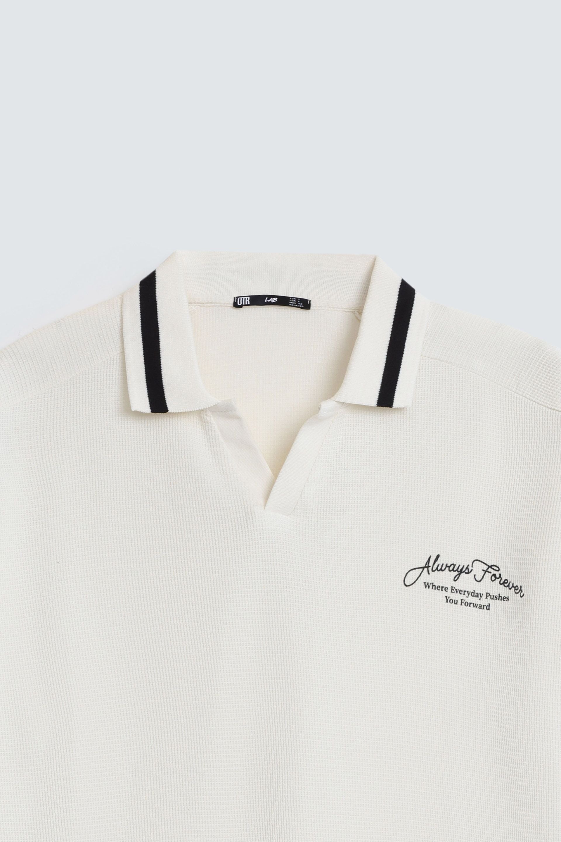 Slogan Print Polo Shirt
