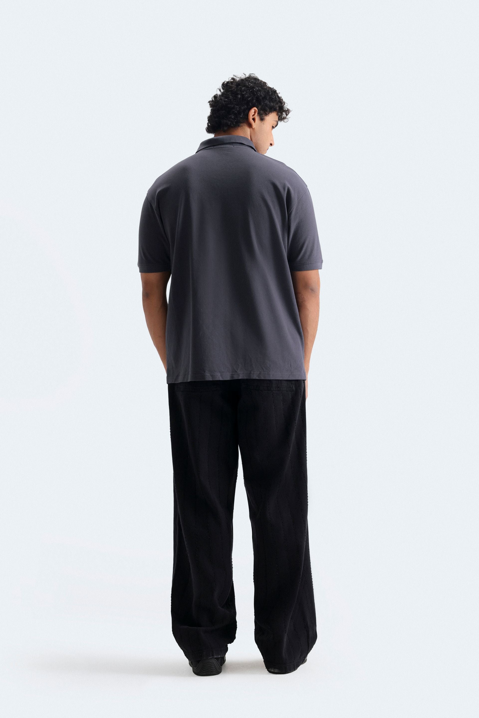 Slogan Print Polo Shirt