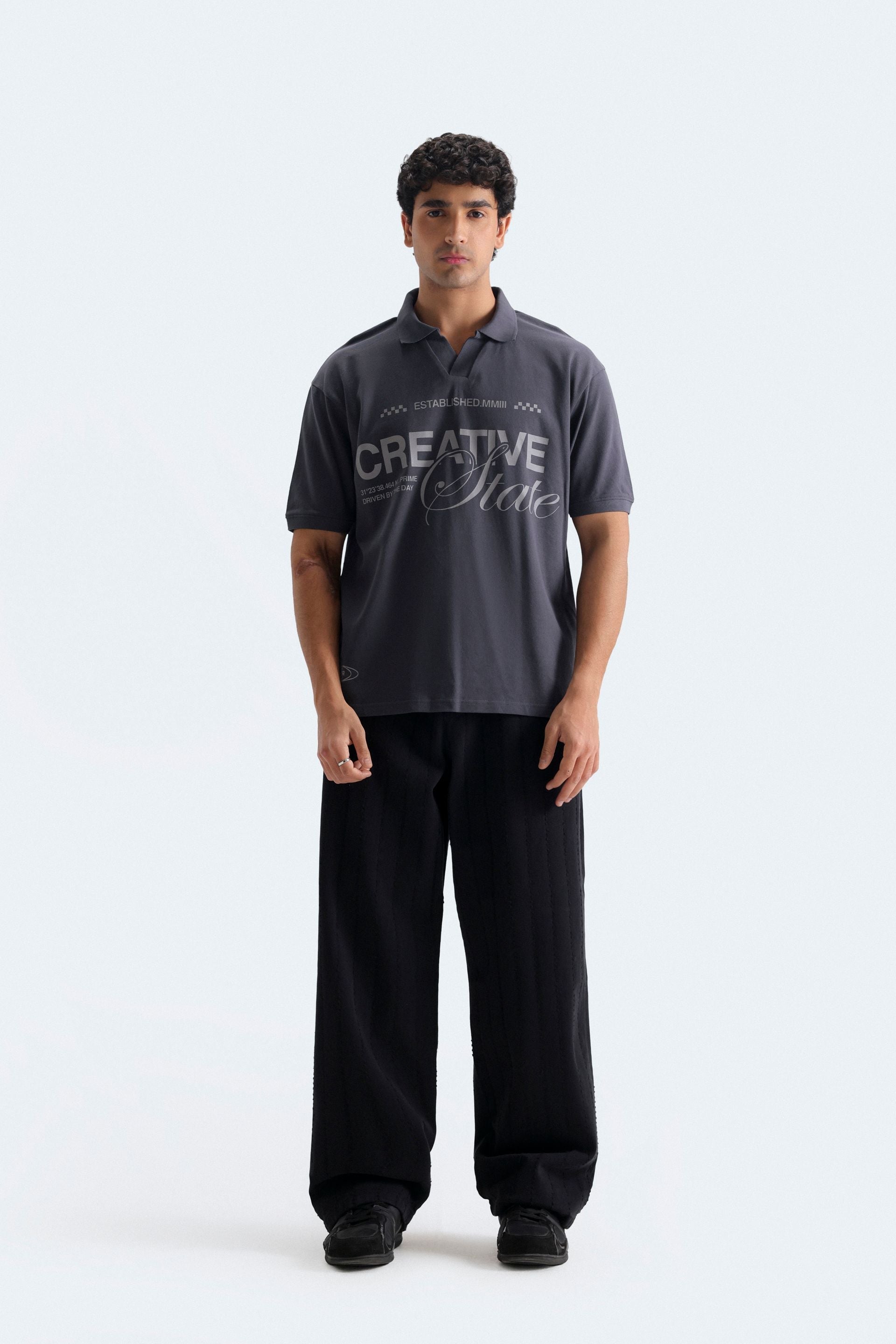 Slogan Print Polo Shirt