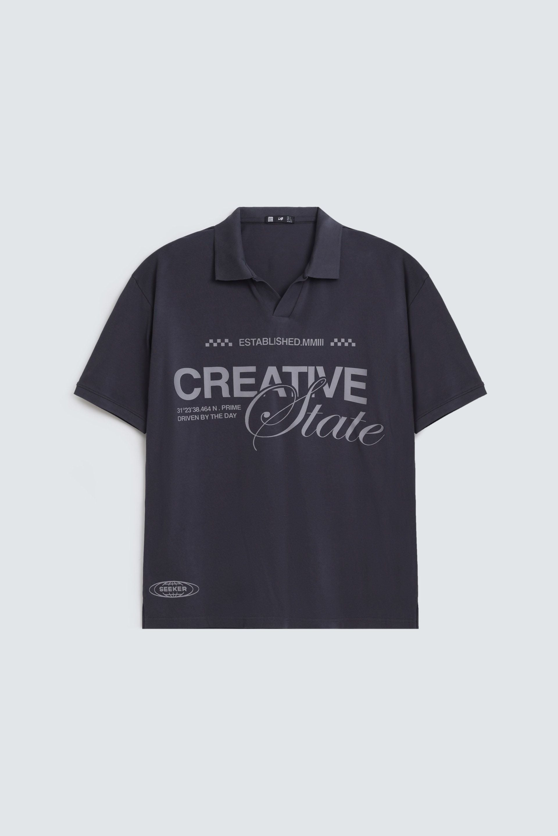 Slogan Print Polo Shirt