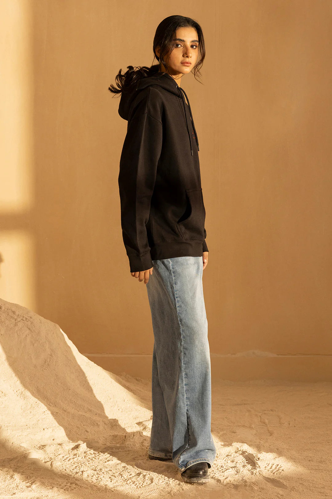 Graphic Hoodie – Black with Printed Design
