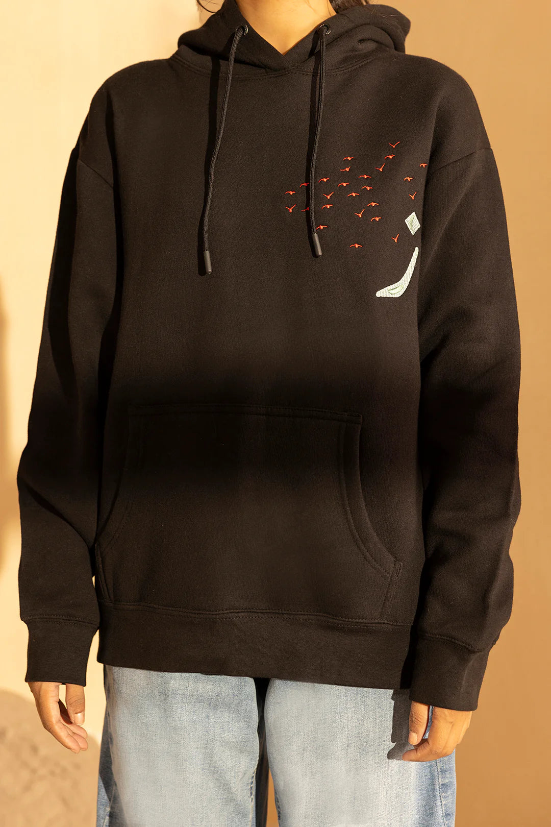 Graphic Hoodie – Black with Printed Design