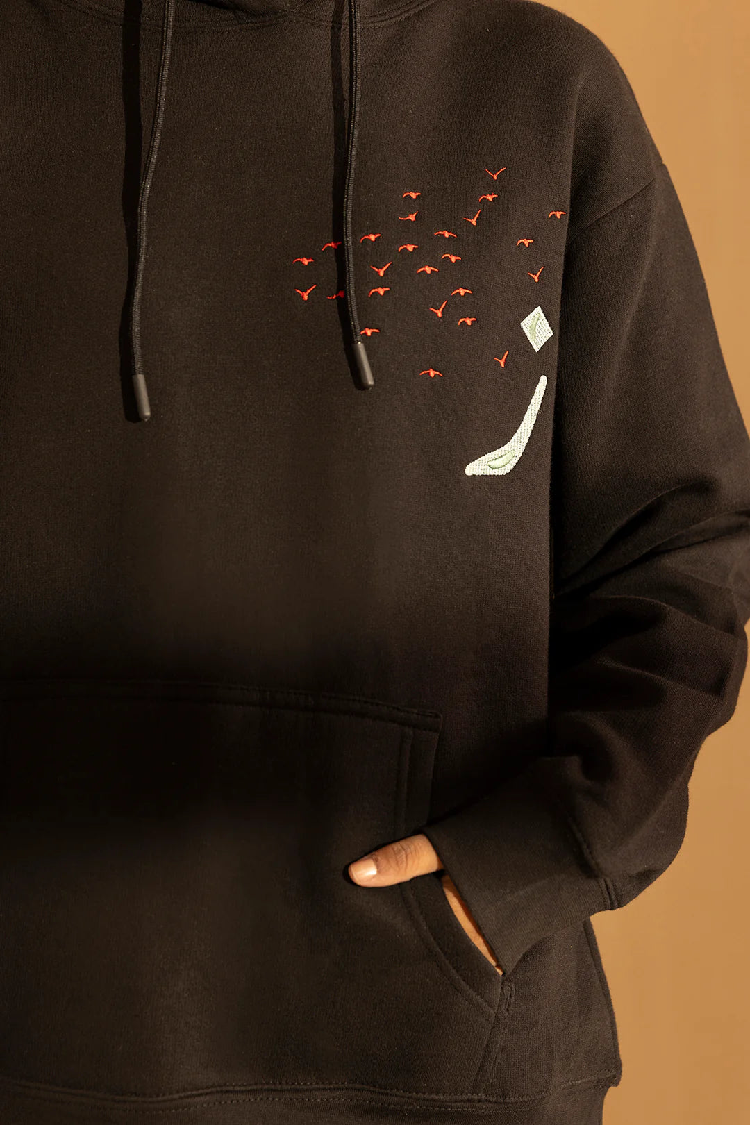 Graphic Hoodie – Black with Printed Design