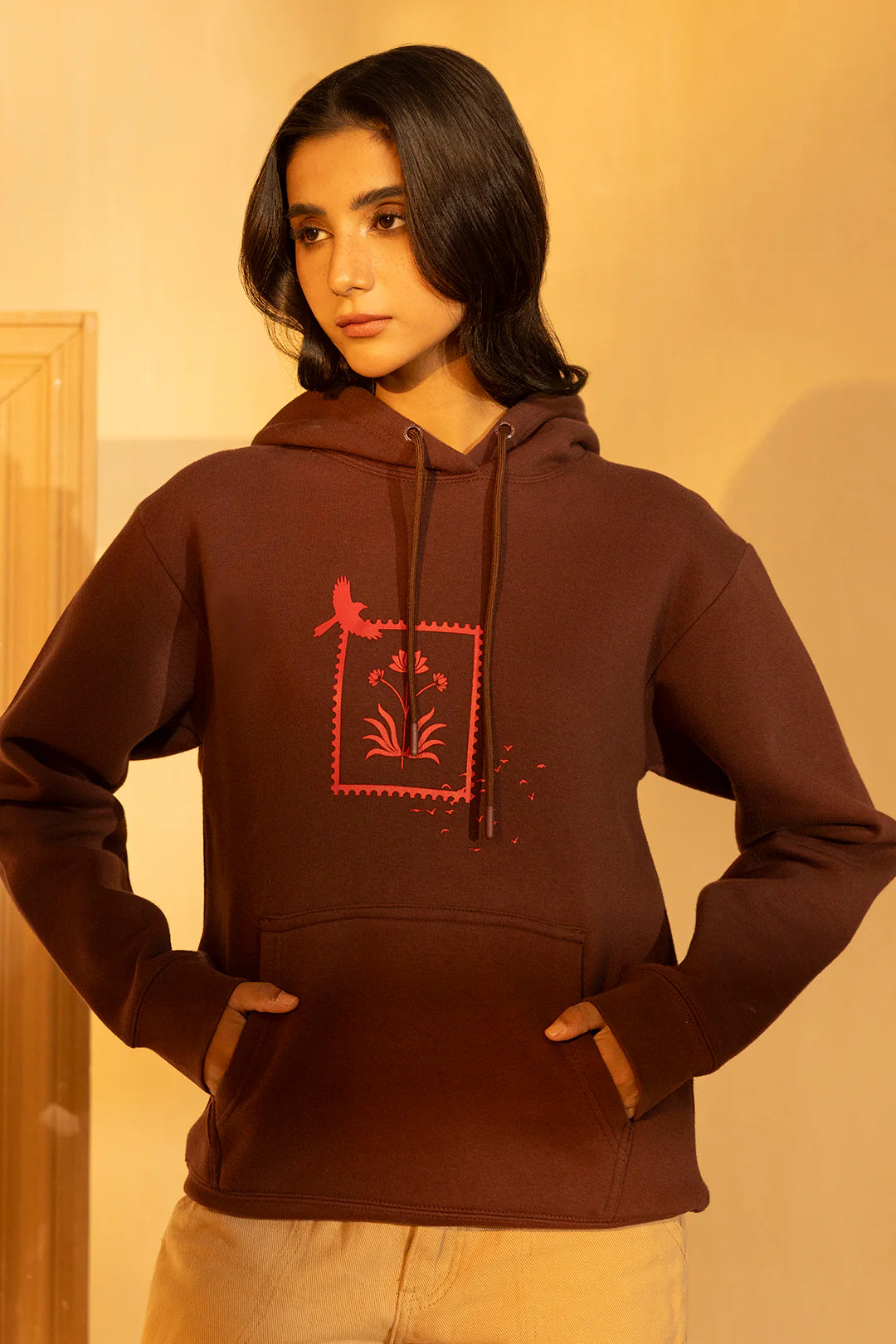 Graphic Hoodie – Brown