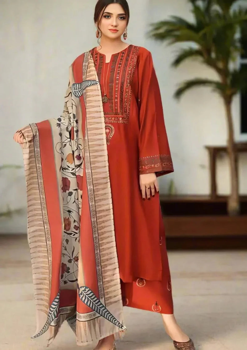 Ayat - 3PC Embroidered Ensemble with Digital Dupatta