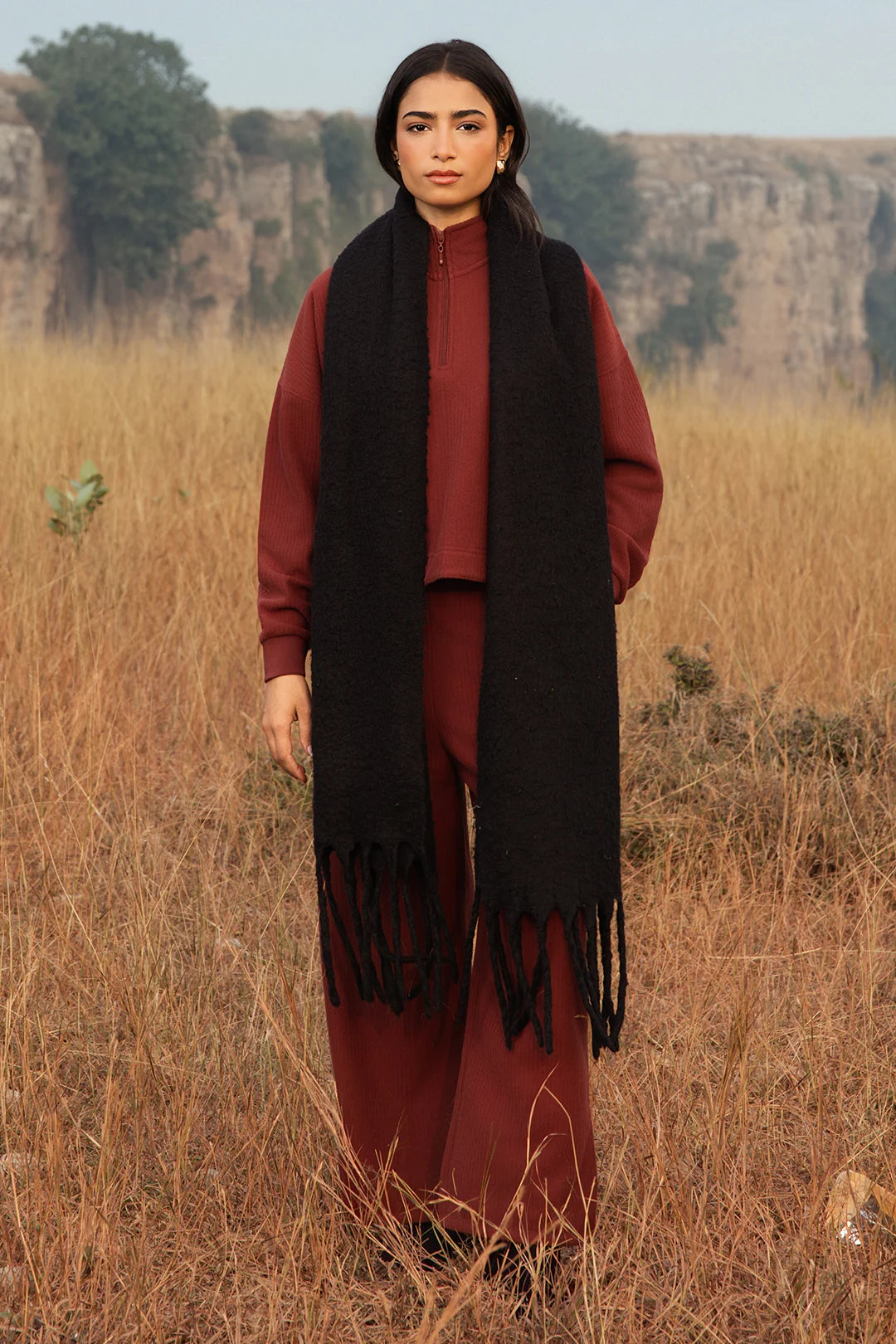 Polar Fleece Co-Ord Set Trousers – Rust