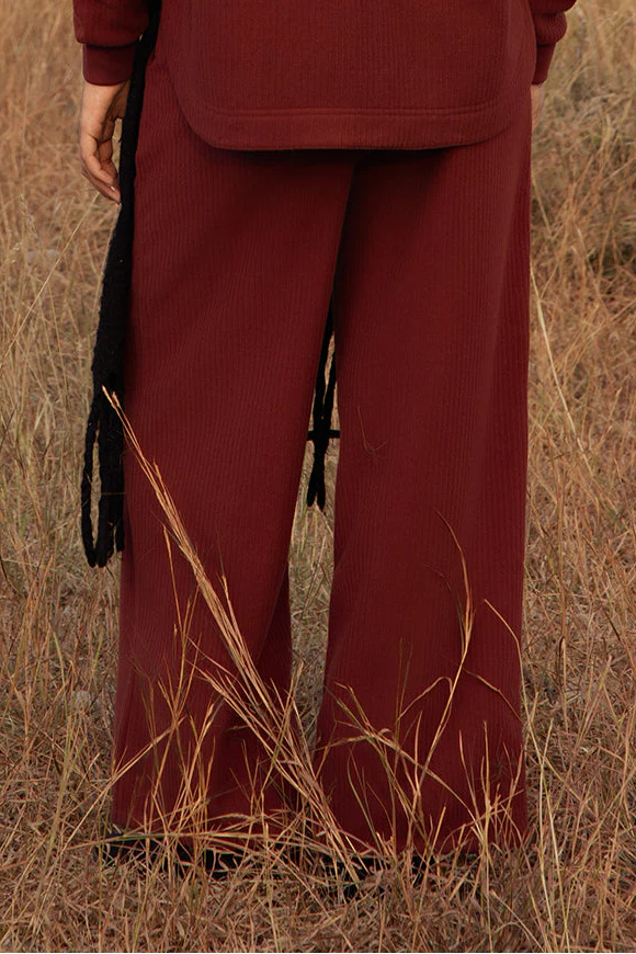 Polar Fleece Co-Ord Set Trousers – Rust