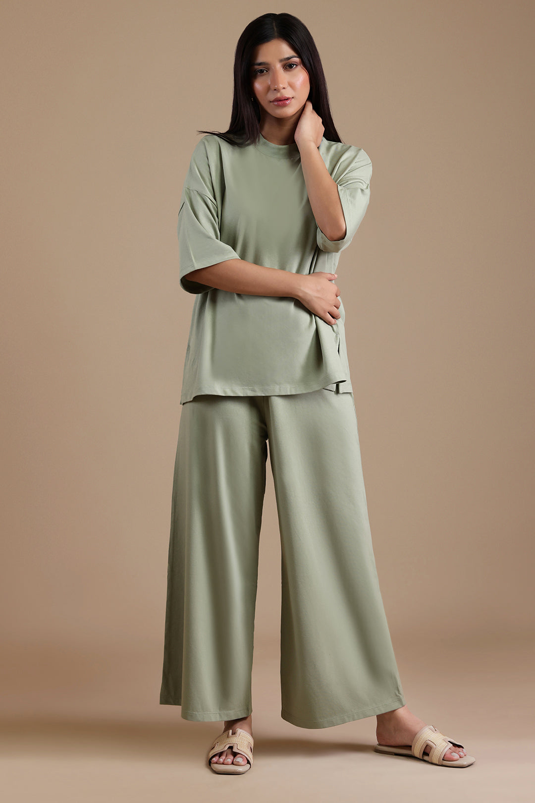Co-Ord Set Shirt – Sage Green