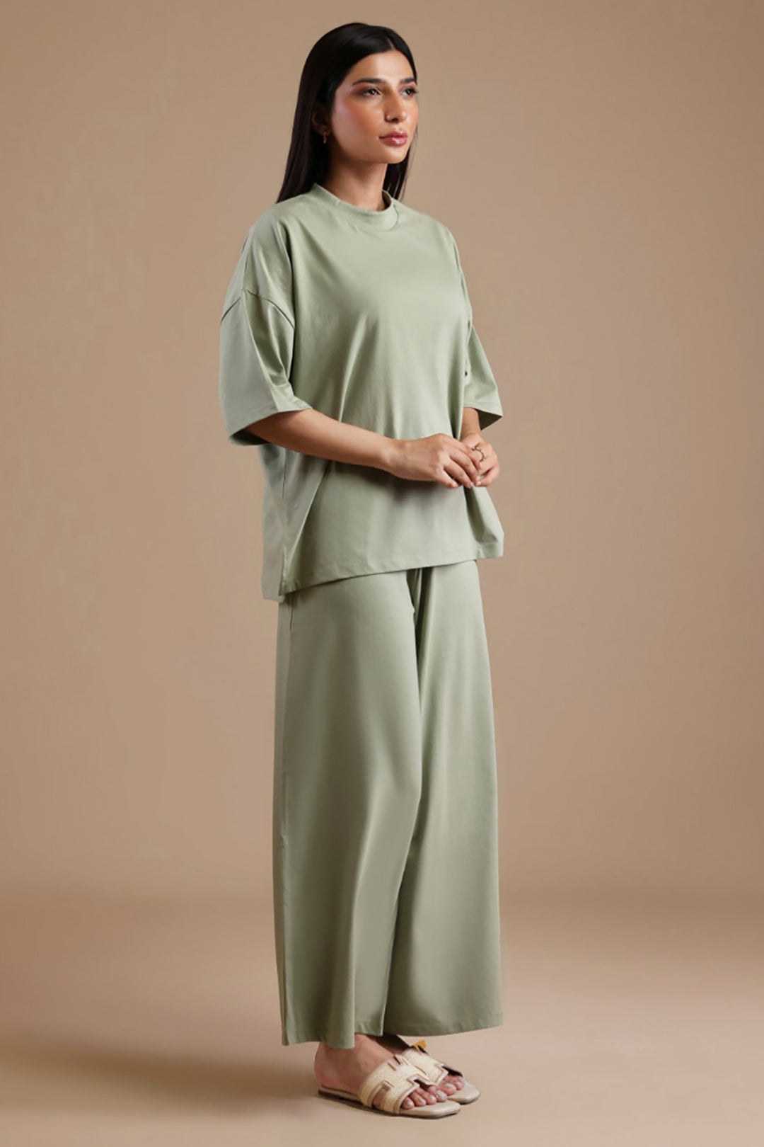 Co-Ord Set Shirt – Sage Green