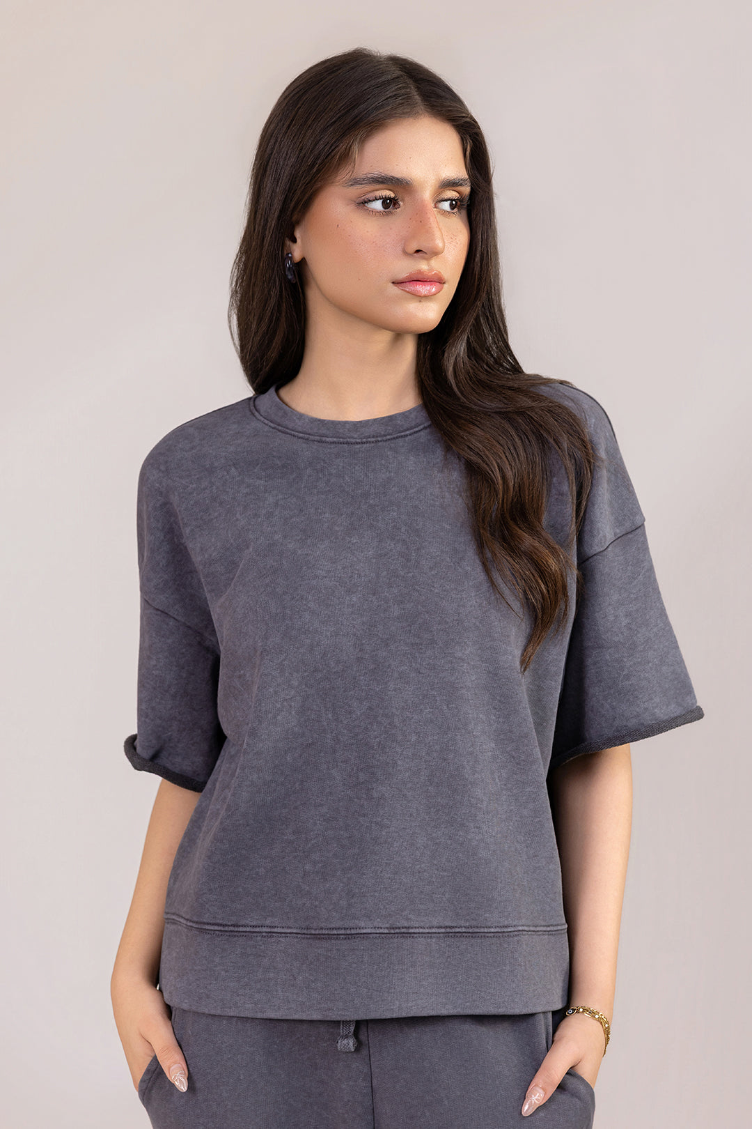 Co-Ord Set Shirt – Charcoal Grey