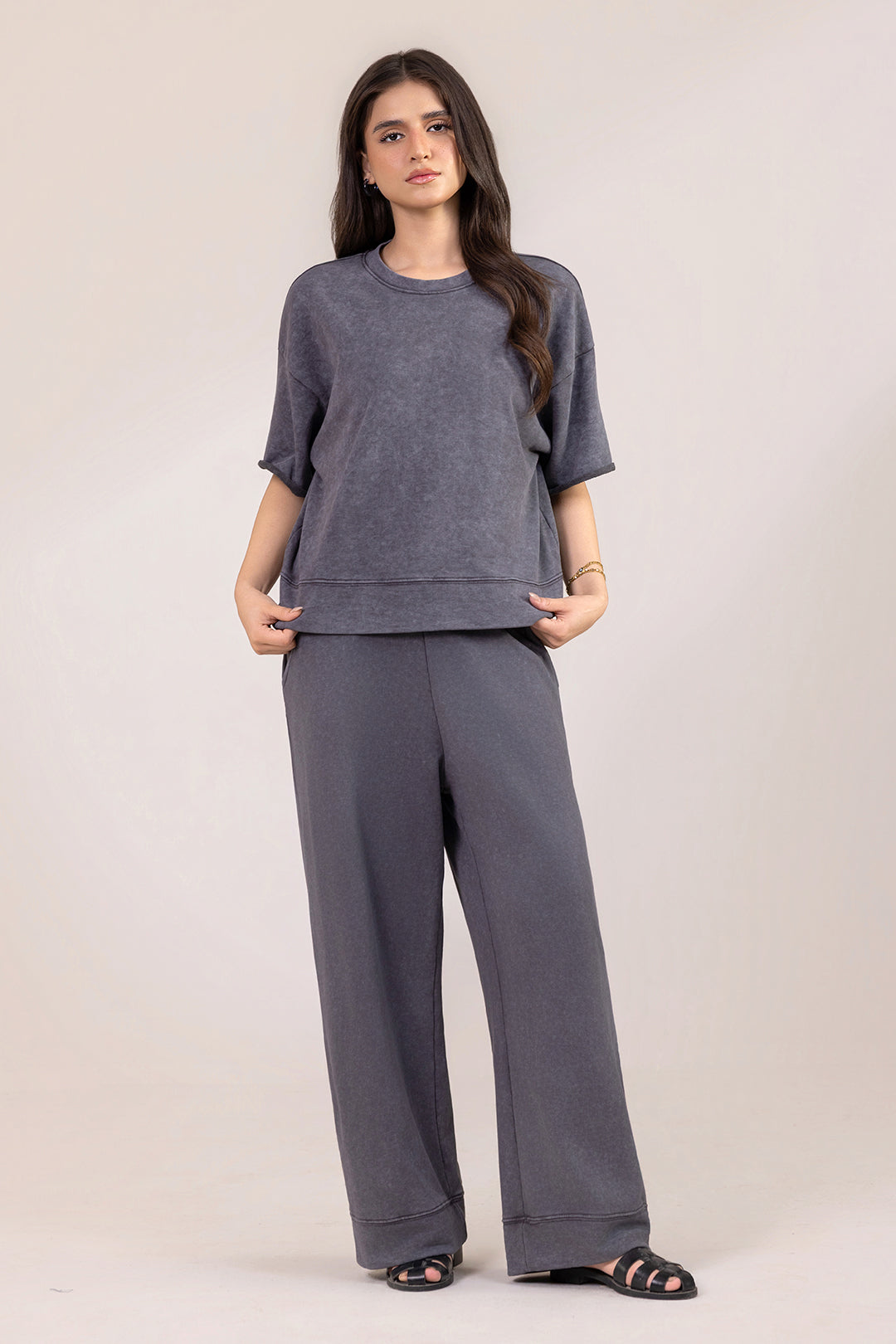 Co-Ord Set Shirt – Charcoal Grey