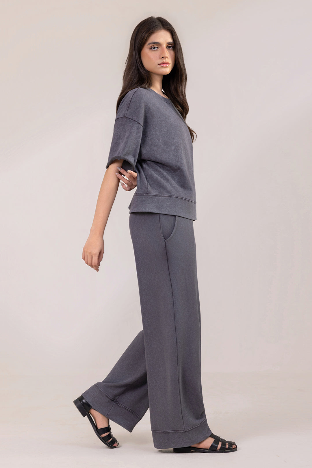 Co-Ord Set Shirt – Charcoal Grey